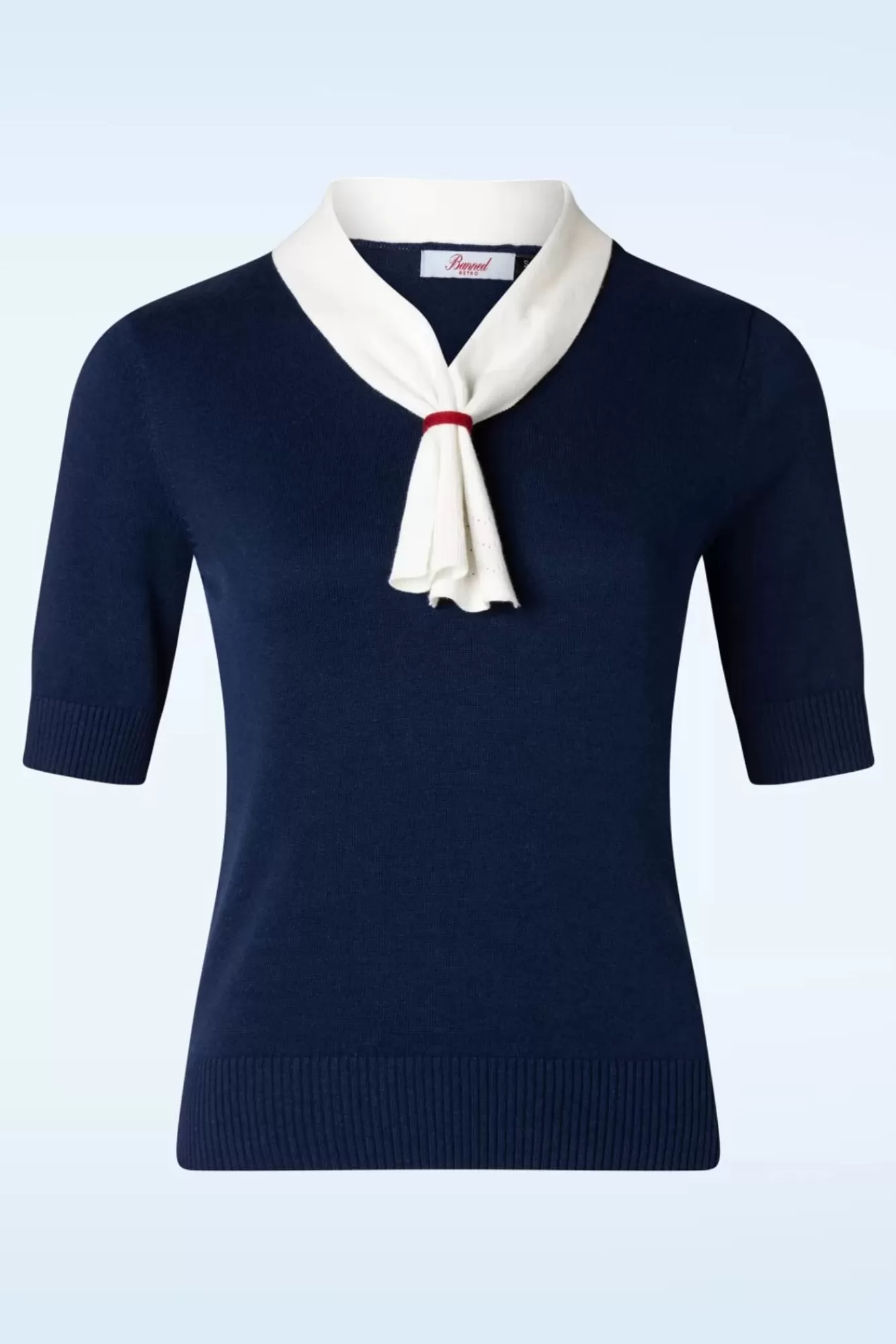 Banned Retro Ahoy Sail Trui In Marineblauw En Wit | Vrouwen Truitjes