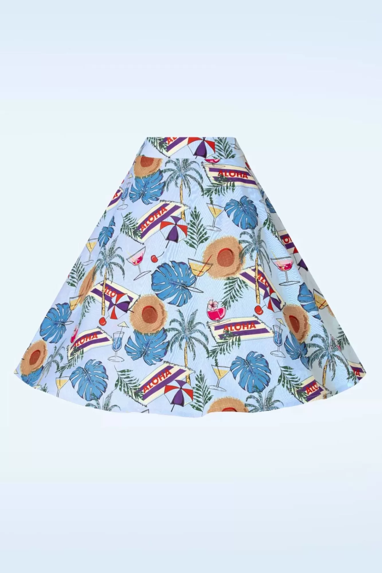 Banned Retro Aloha Swing Rok In Blauw | Vrouwen Rokken