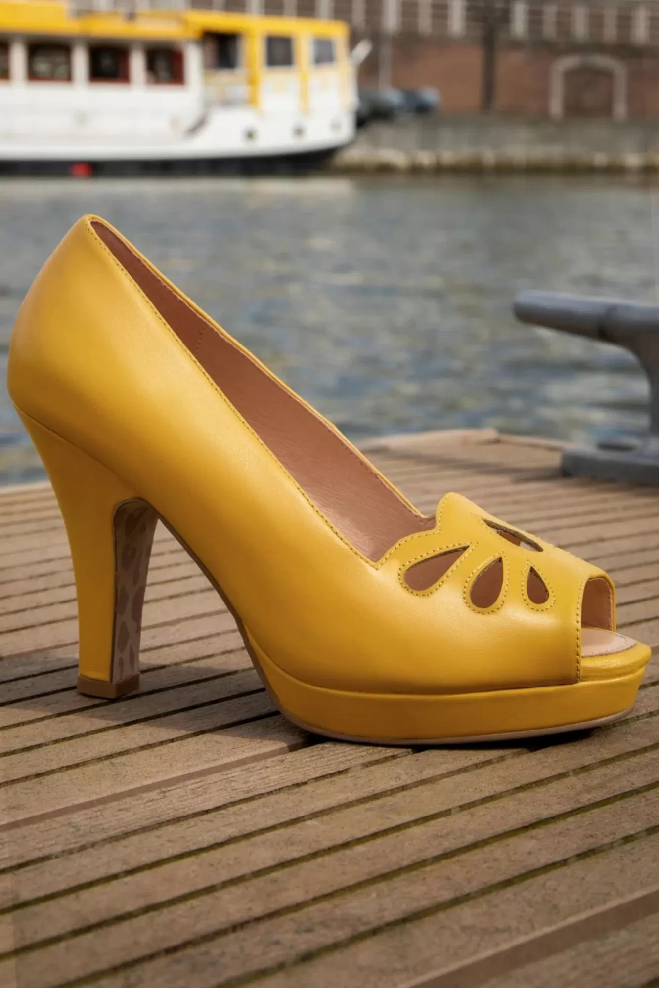 Lola Ramona u2665 Topvintage Angie Monaco Peeptoe Pumps In Mango Mojito | Vrouwen Pumps