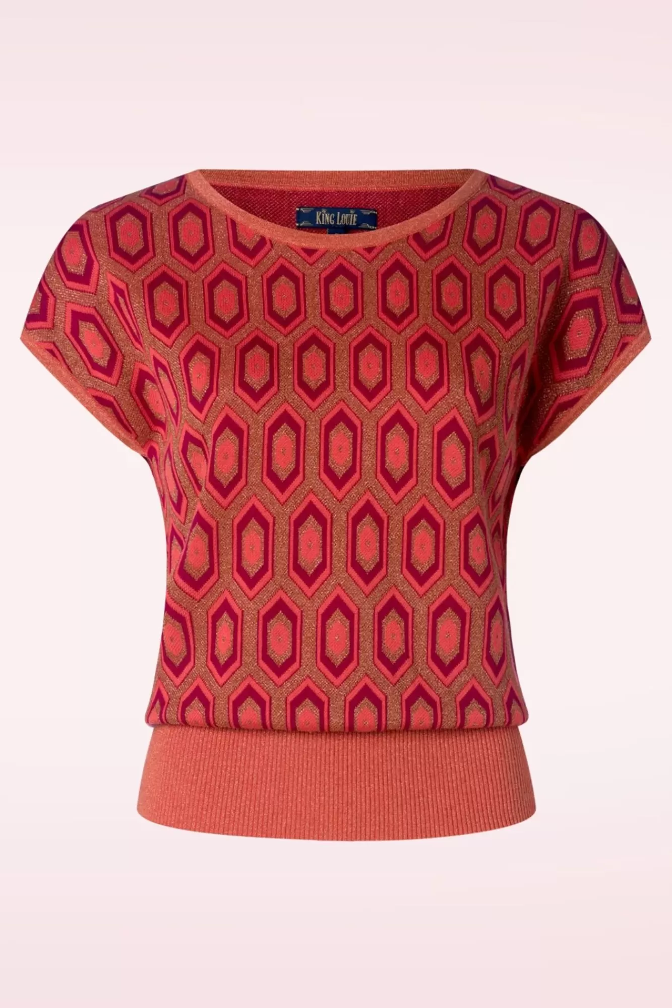 King Louie Ann Top Crown In Tweed Oranje | Vrouwen Truitjes