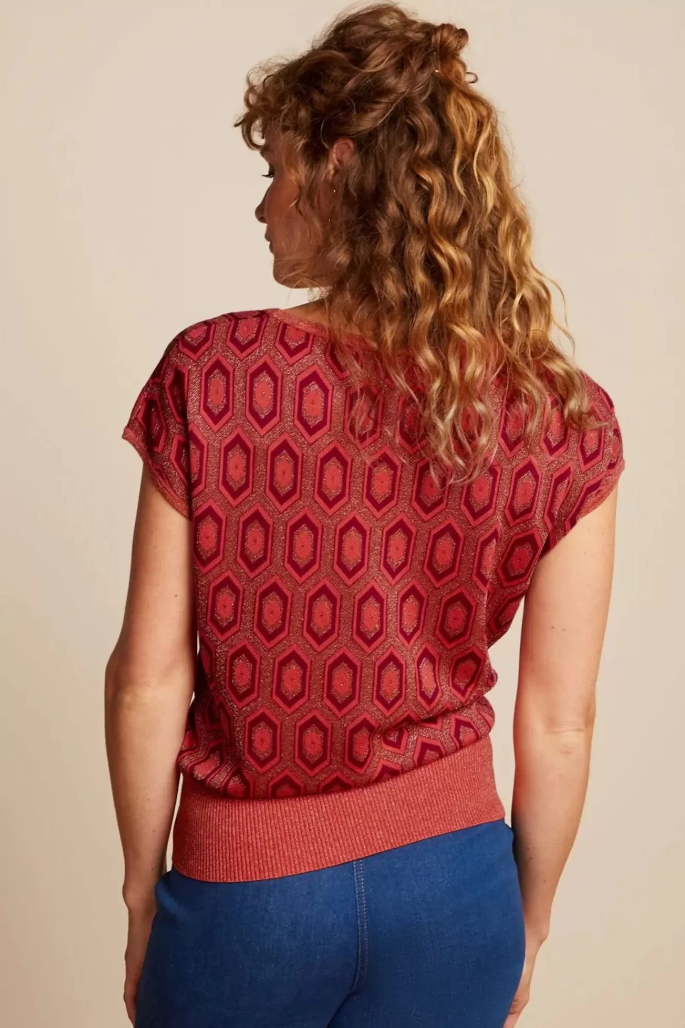 King Louie Ann Top Crown In Tweed Oranje | Vrouwen Truitjes