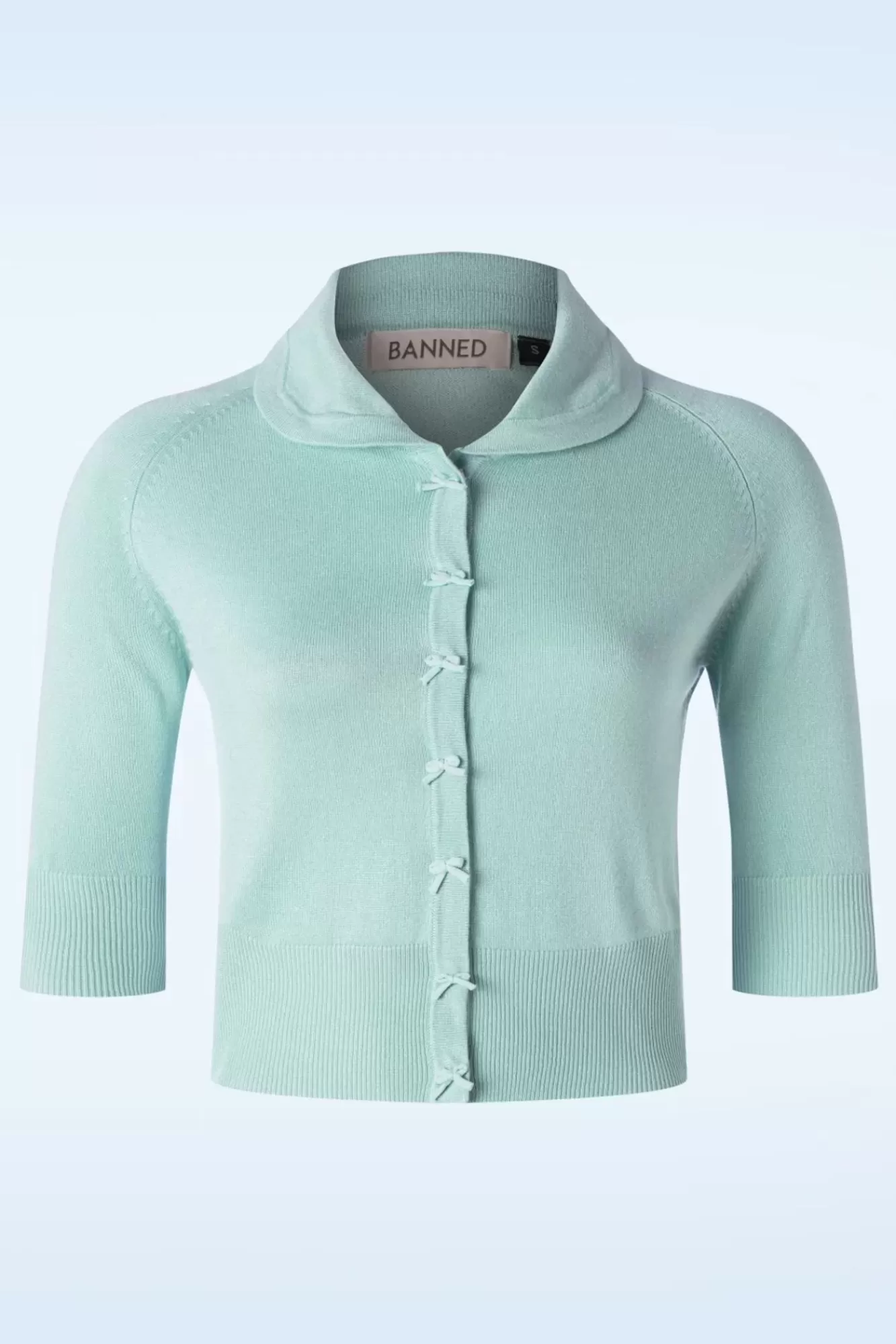 Banned Retro April Cardigan Met Korte Mouwen In Aqua Blauw | Vrouwen Vestjes