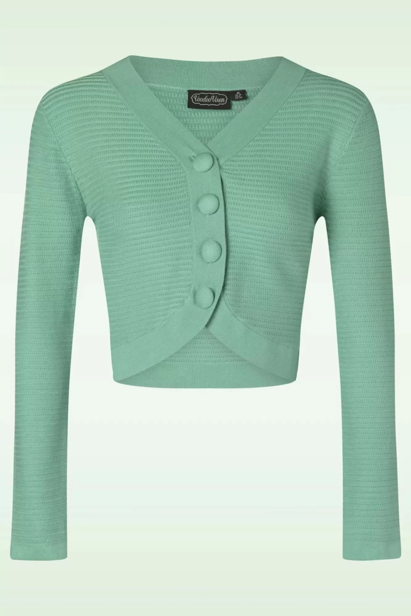 Vixen Ariane Getextureerd Gebreid Cropped Vest In Mintgroen | Vrouwen Vestjes