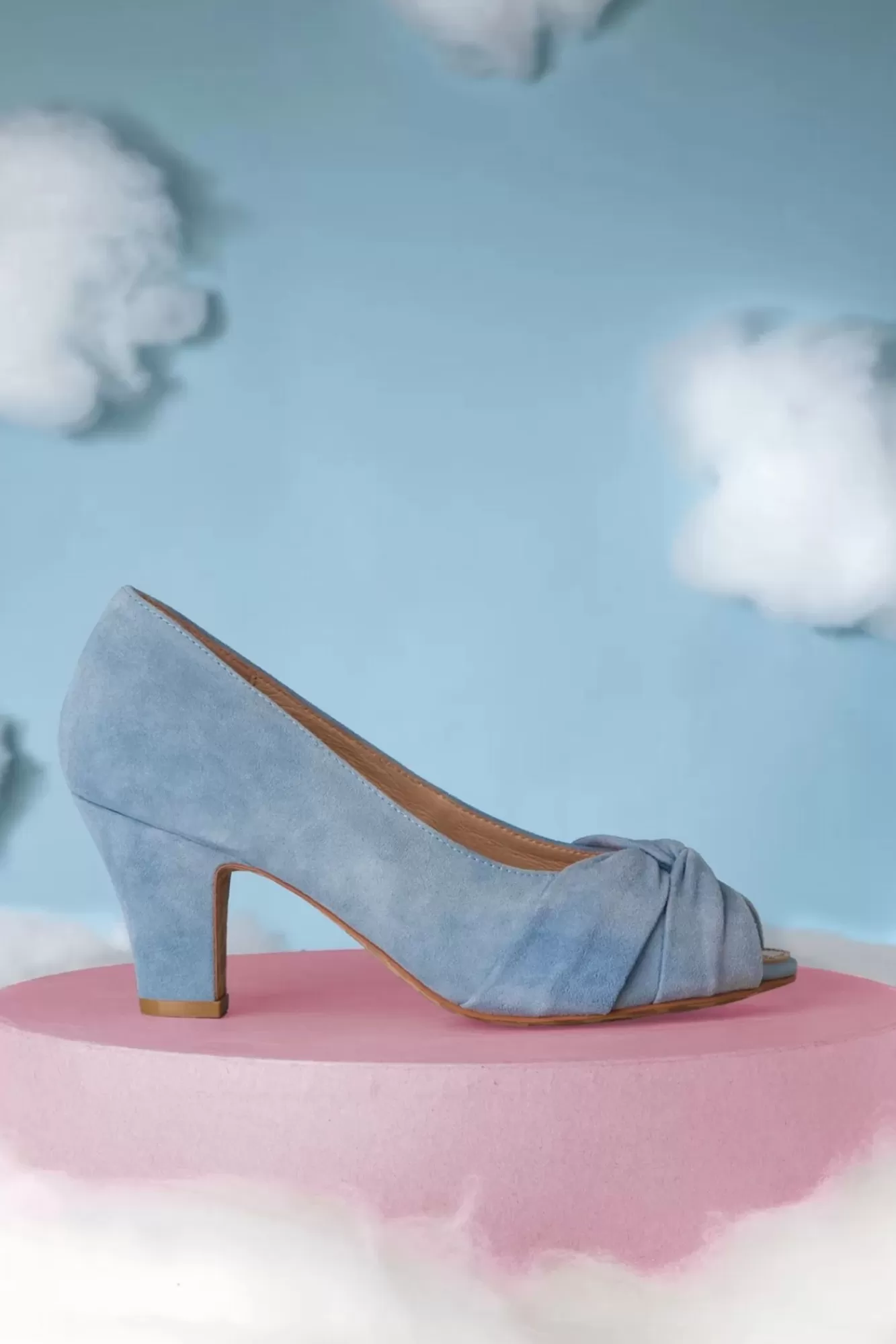 Lola Ramona u2665 Topvintage Ava Love Me Truly Peeptoe Pumps In Faded Blauw | Vrouwen Pumps