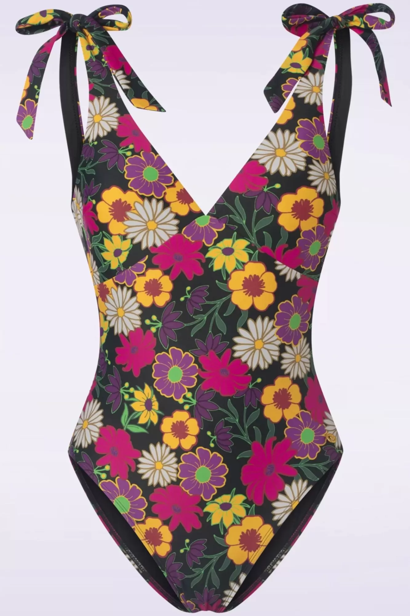 TC Beach Bow Flower Power Badpak In Zwart | Vrouwen Badpakken