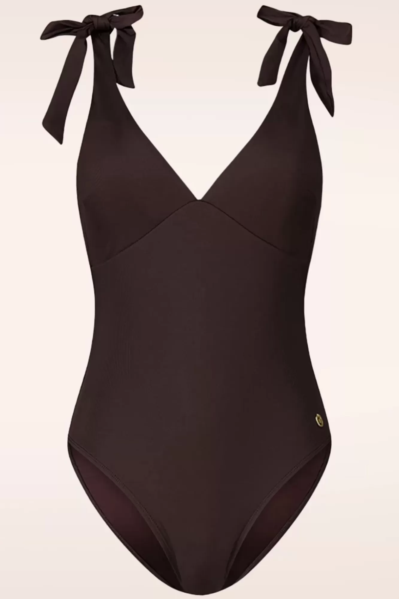 TC Beach Bow Rib Badpak In Chocolade | Vrouwen Badpakken