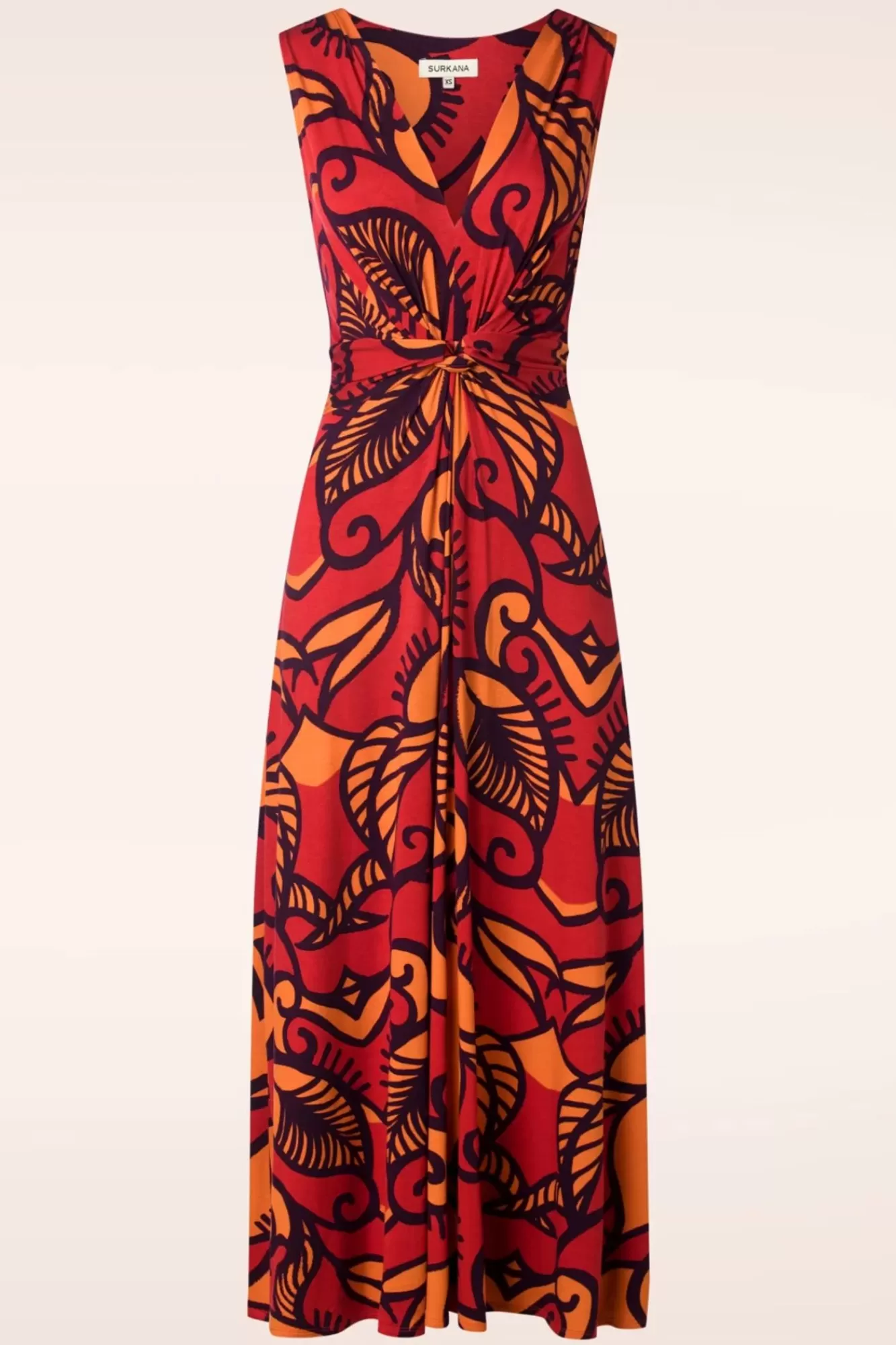 Surkana Camila Maxi Jurk In Oranje | Vrouwen Plus Size Jurken