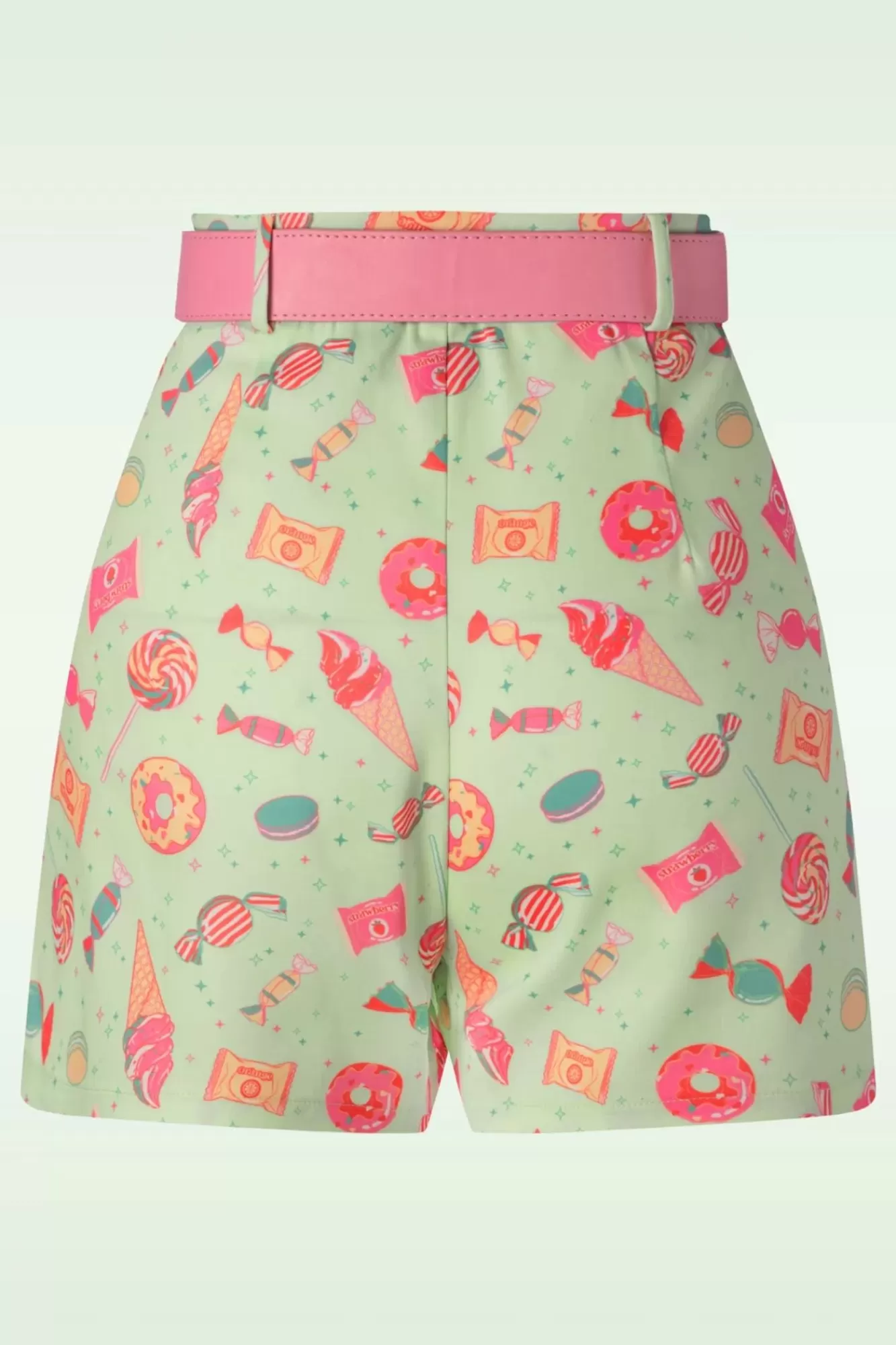 Vixen Candy Belted Shorts In Mint | Vrouwen Broeken