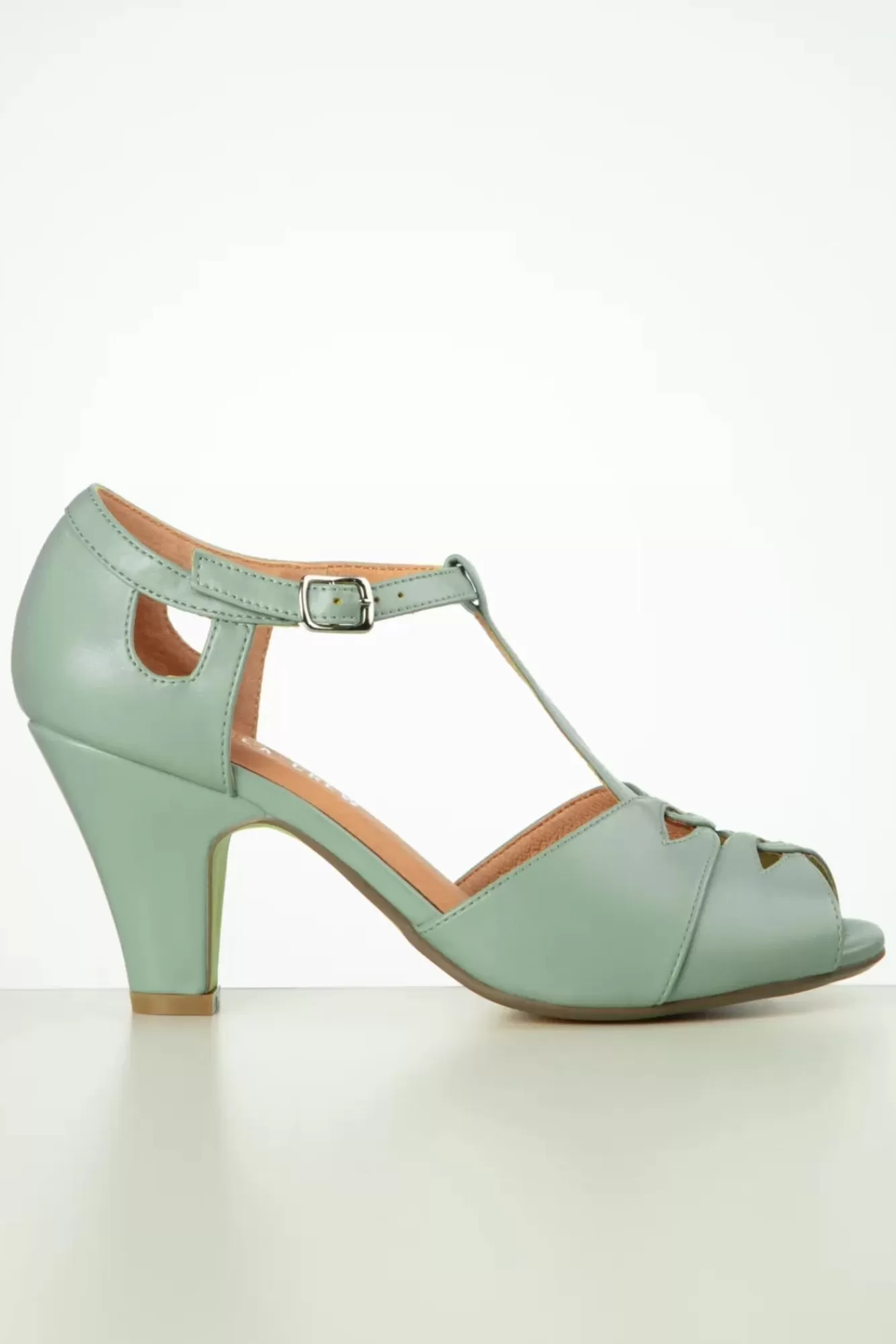 Chelsea Crew Catherina T-Strap Pumps In Mintgroen | Vrouwen Pumps