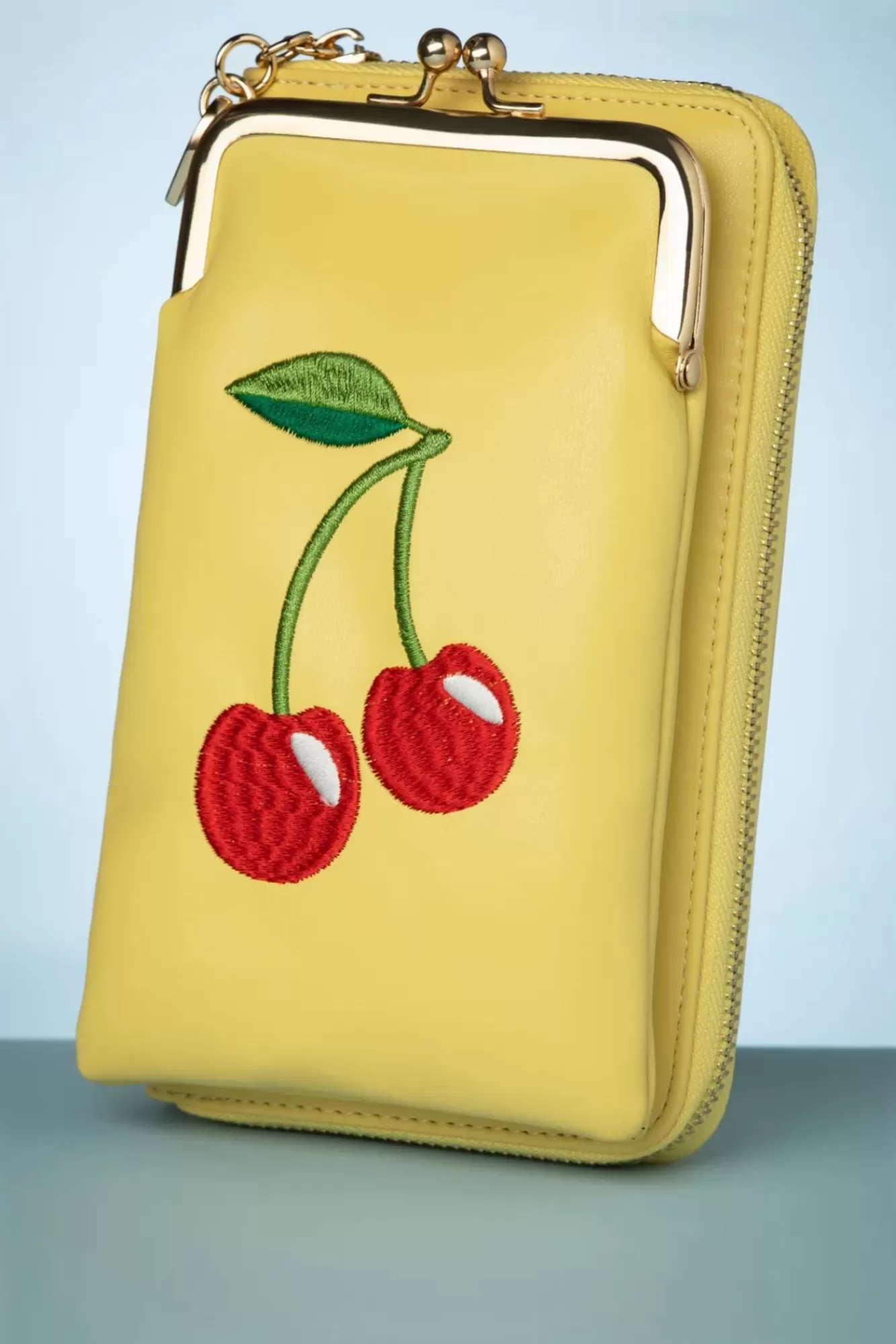 Banned Retro Cherry Pie Crossbody Telefoontasje In Geel | Vrouwen Portemonnees