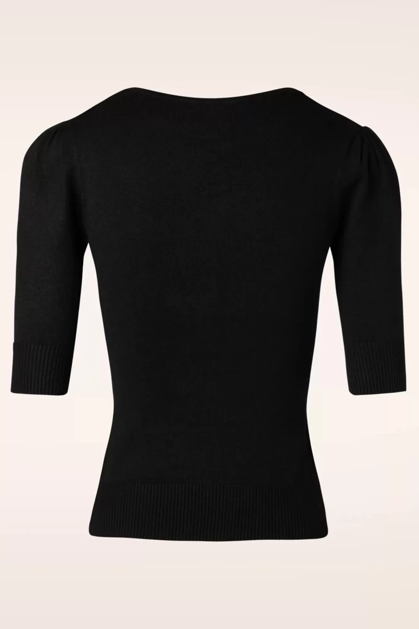 Collectif Clothing Chrissie Gebreide Top In Zwart | Vrouwen Truitjes