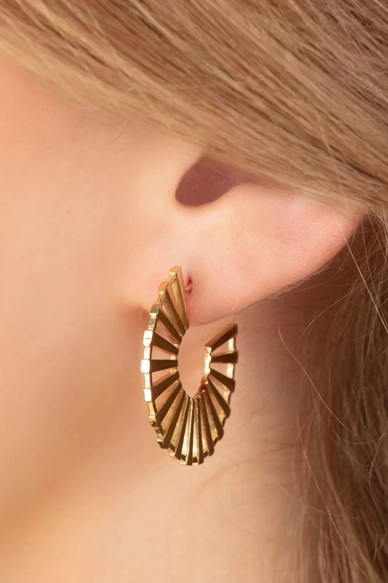 Very Cherry Circle Fan Oorbellen In Goud | Vrouwen Sieraden