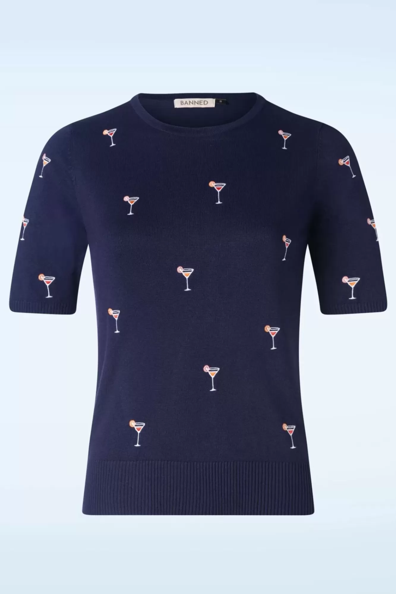 Banned Retro Cocktail Hour Jumper In Marineblauw | Vrouwen Truitjes