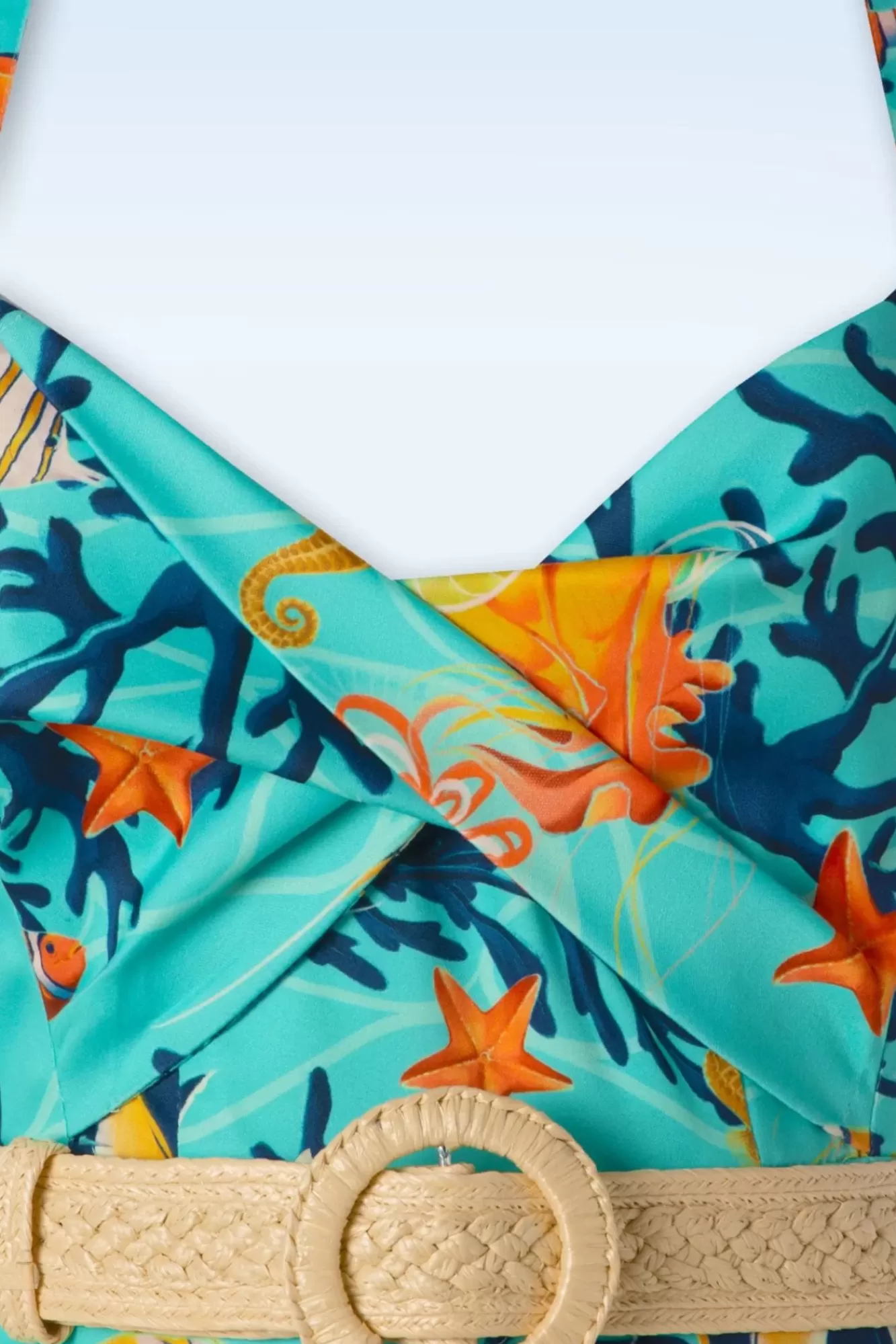 Vixen Coral Reef Halter Flare Jurk In Blauw | Vrouwen Plus Size Jurken