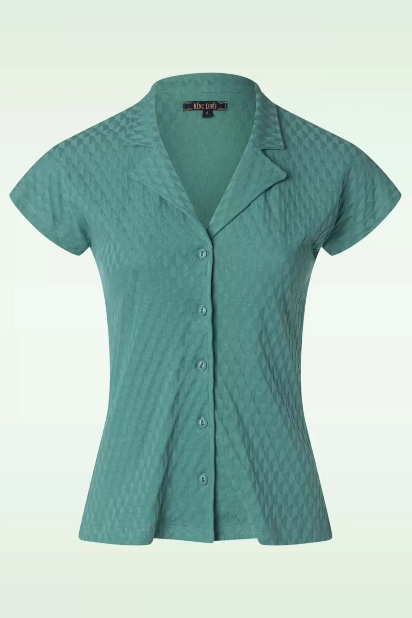 King Louie Dani Manelli Jacquard Blouse In Smoke Groen | Vrouwen Blouses