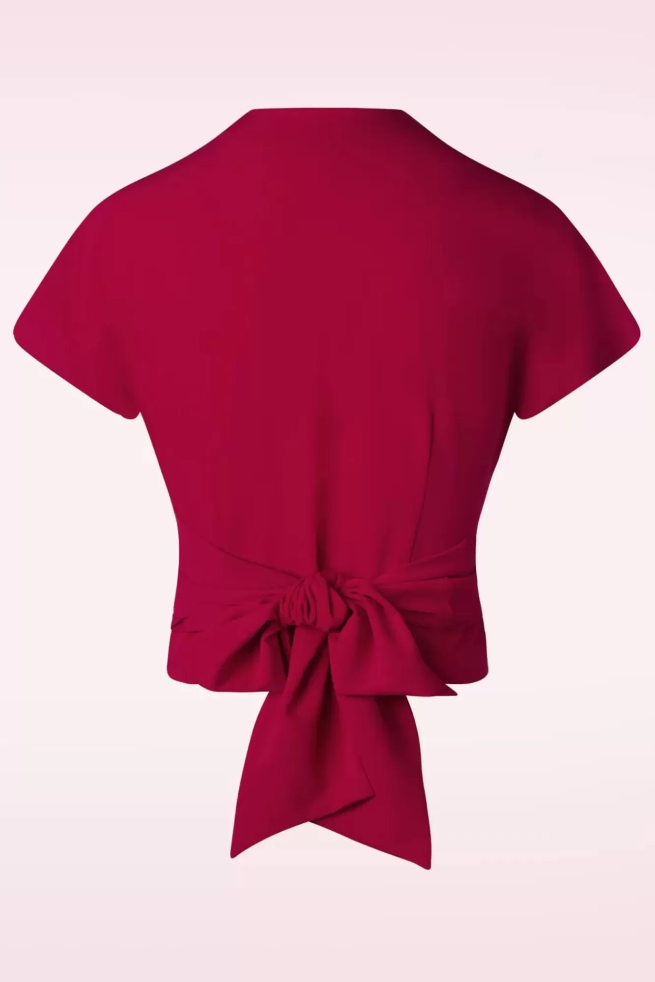 Rock N Romance Darla Wikkelblouse Met Korte Mouwen In Rood | Vrouwen Blouses