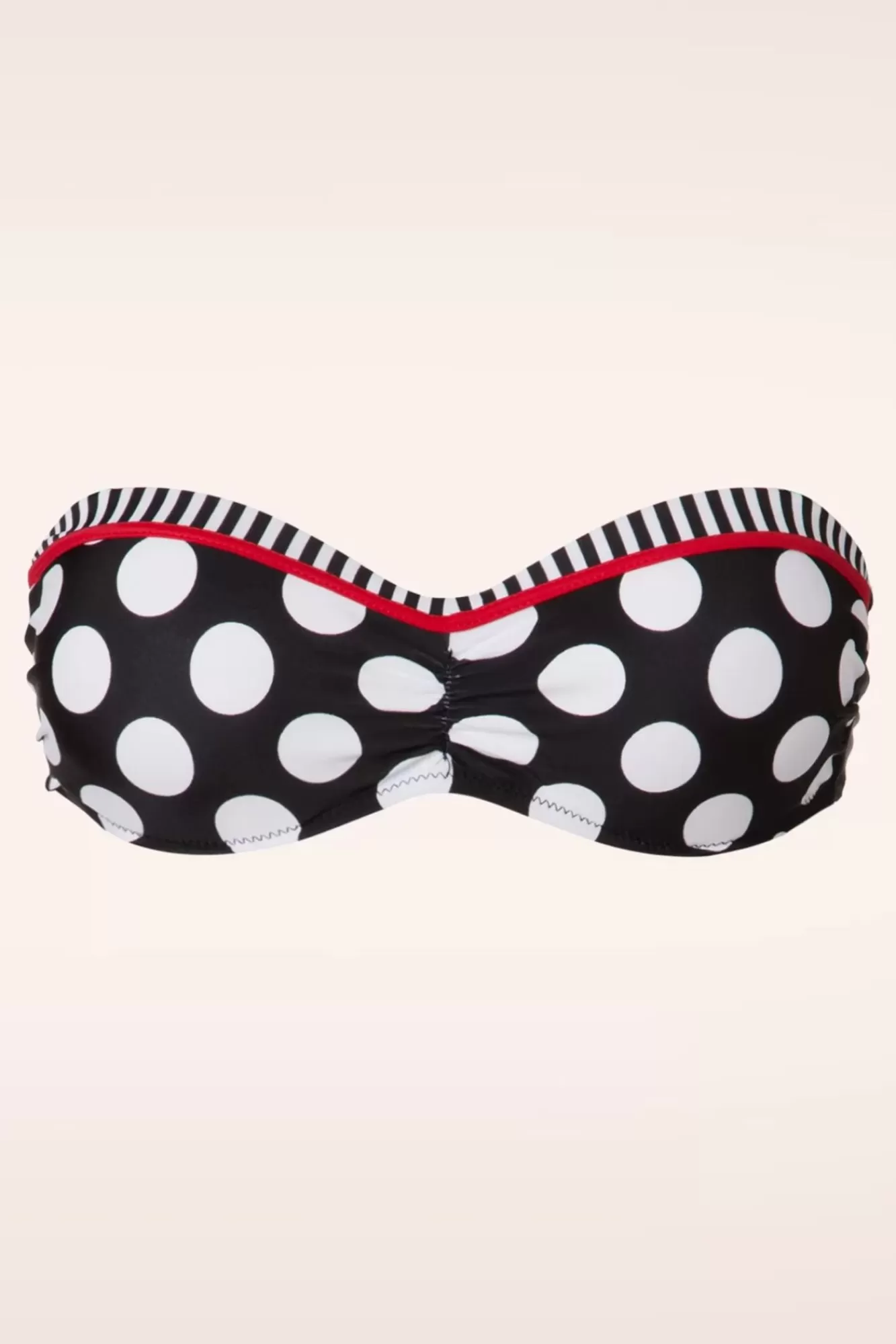 Belsira Debra Halterbikinitop Met Polkadotstrepen In Zwart En Wit | Vrouwen Bikini'S