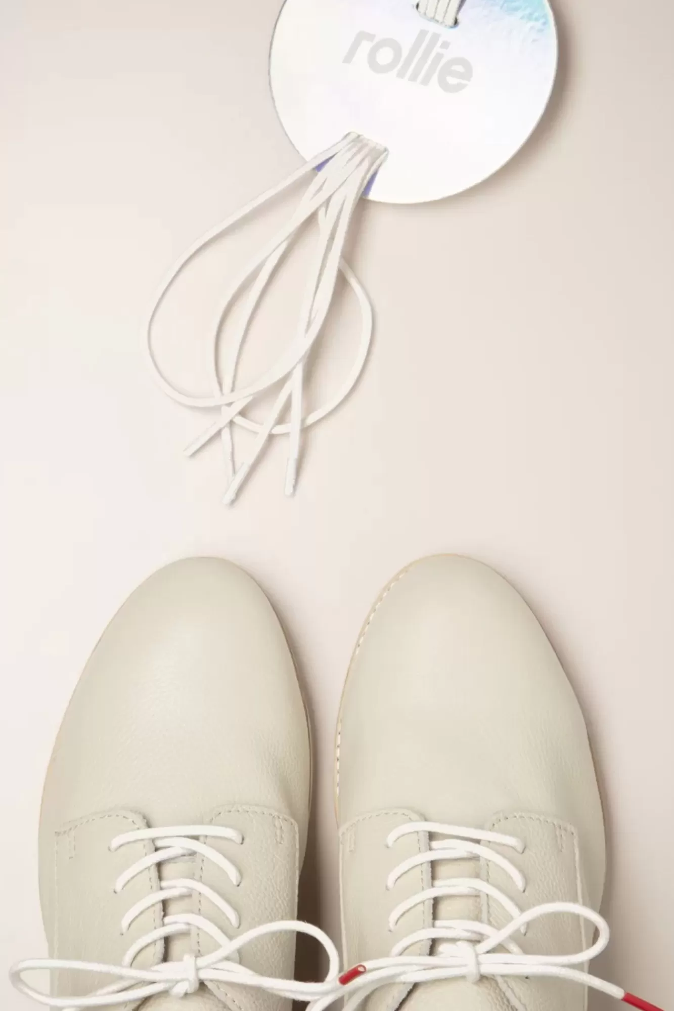 Rollie Derby Super Soft Schoenen In Ecru | Vrouwen Veterschoenen