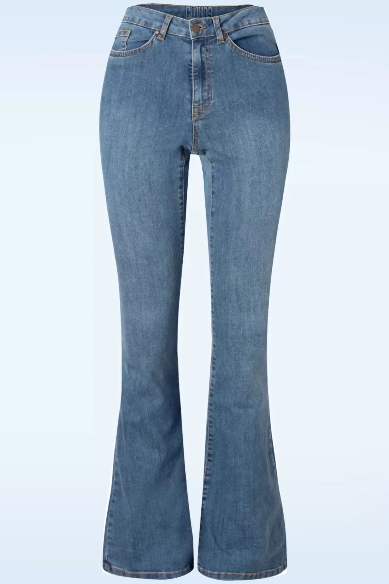 Cloud9 Dora Flared Broek In Lichtblauwe Denim Wassing | Vrouwen Broeken