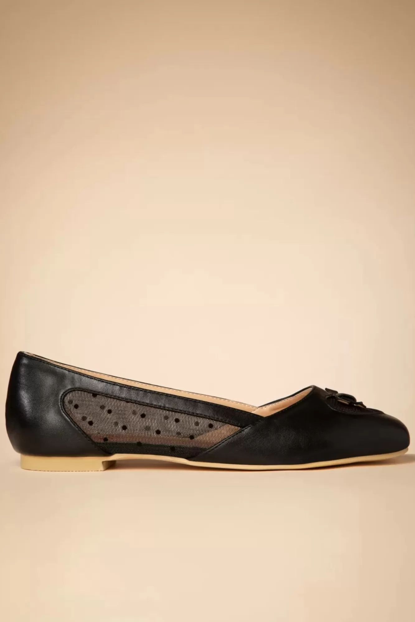 Banned Retro Elegant Spots Ballerina'S In Zwart | Vrouwen Ballerina'S