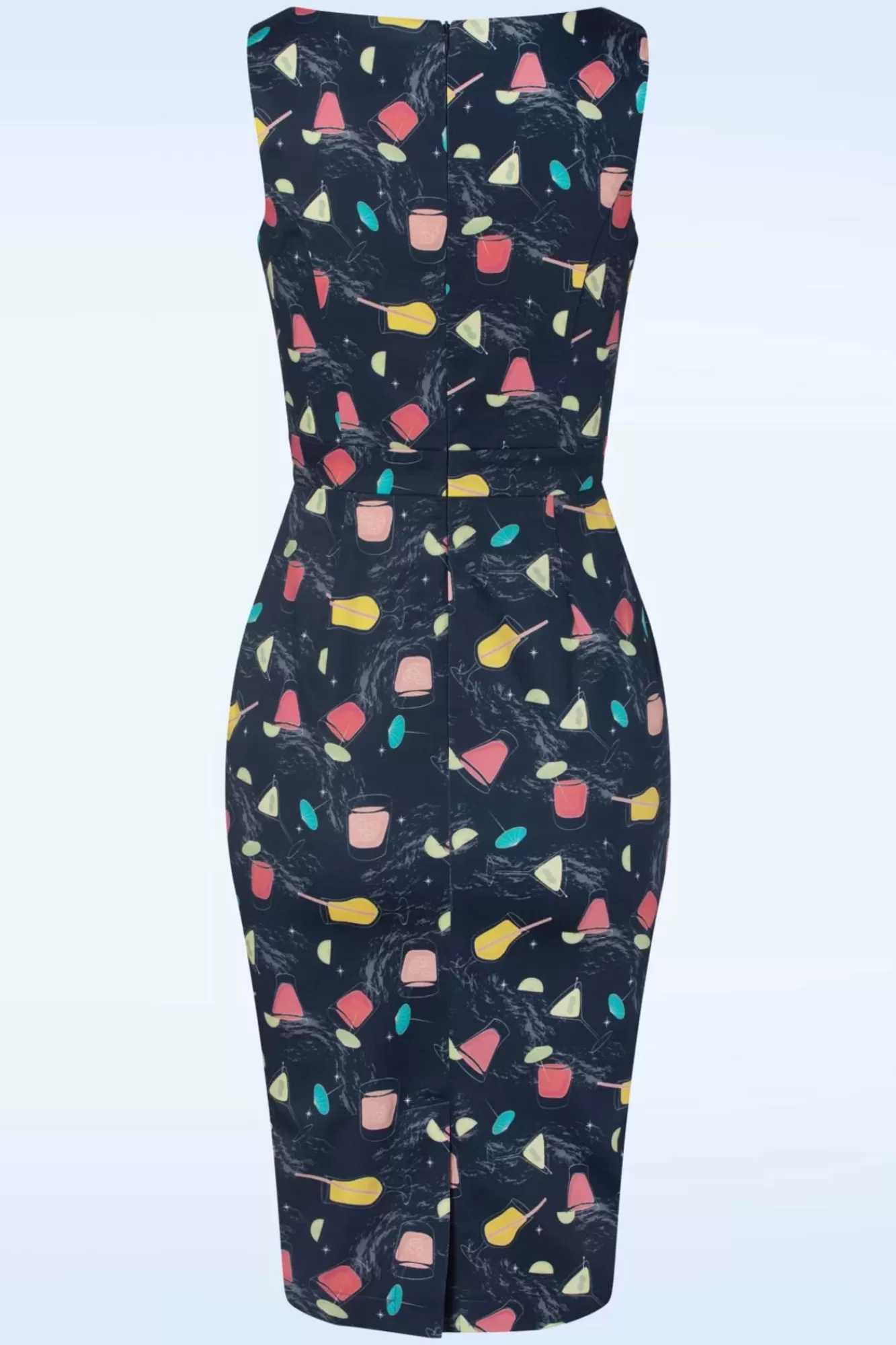 Topvintage Boutique Collection Exclusief Bij Topvintage ~ Adriana Cocktails Mouwloze Penciljurk In Donkerblauw | Vrouwen Plus Size Jurken