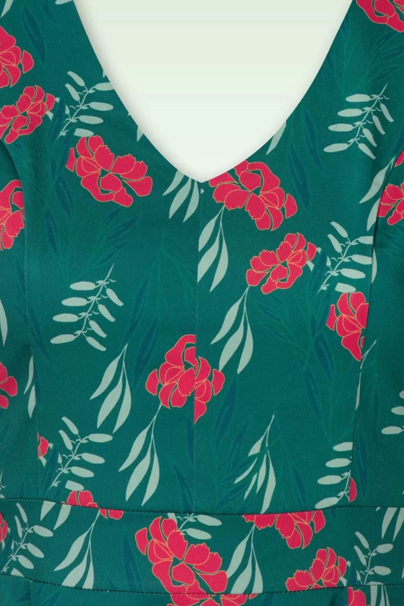 Topvintage Boutique Collection Exclusief Bij Topvintage ~ Olivia Swingjurk Met Korte Mouwen In Blauwgroen | Vrouwen Swing Jurken