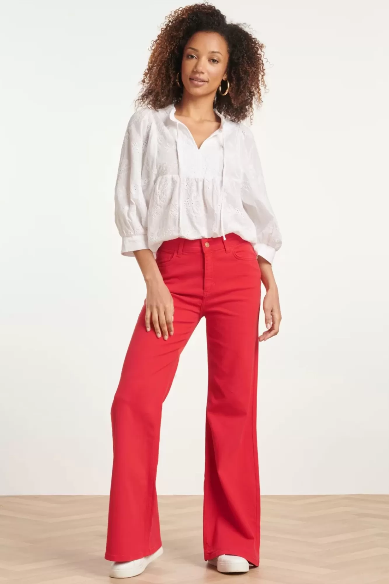 Smashed Lemon Fae Flared Jeans In Rood | Vrouwen Broeken