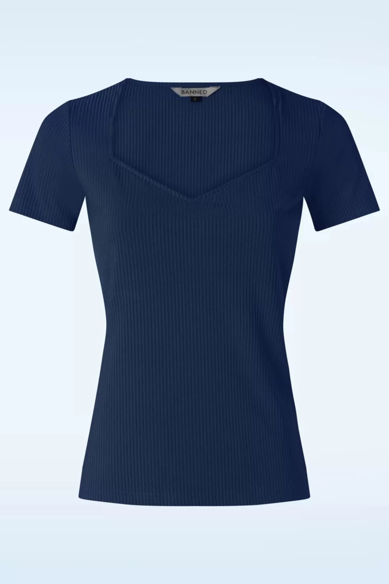 Banned Retro Fara Top In Marineblauw | Vrouwen T-Shirts