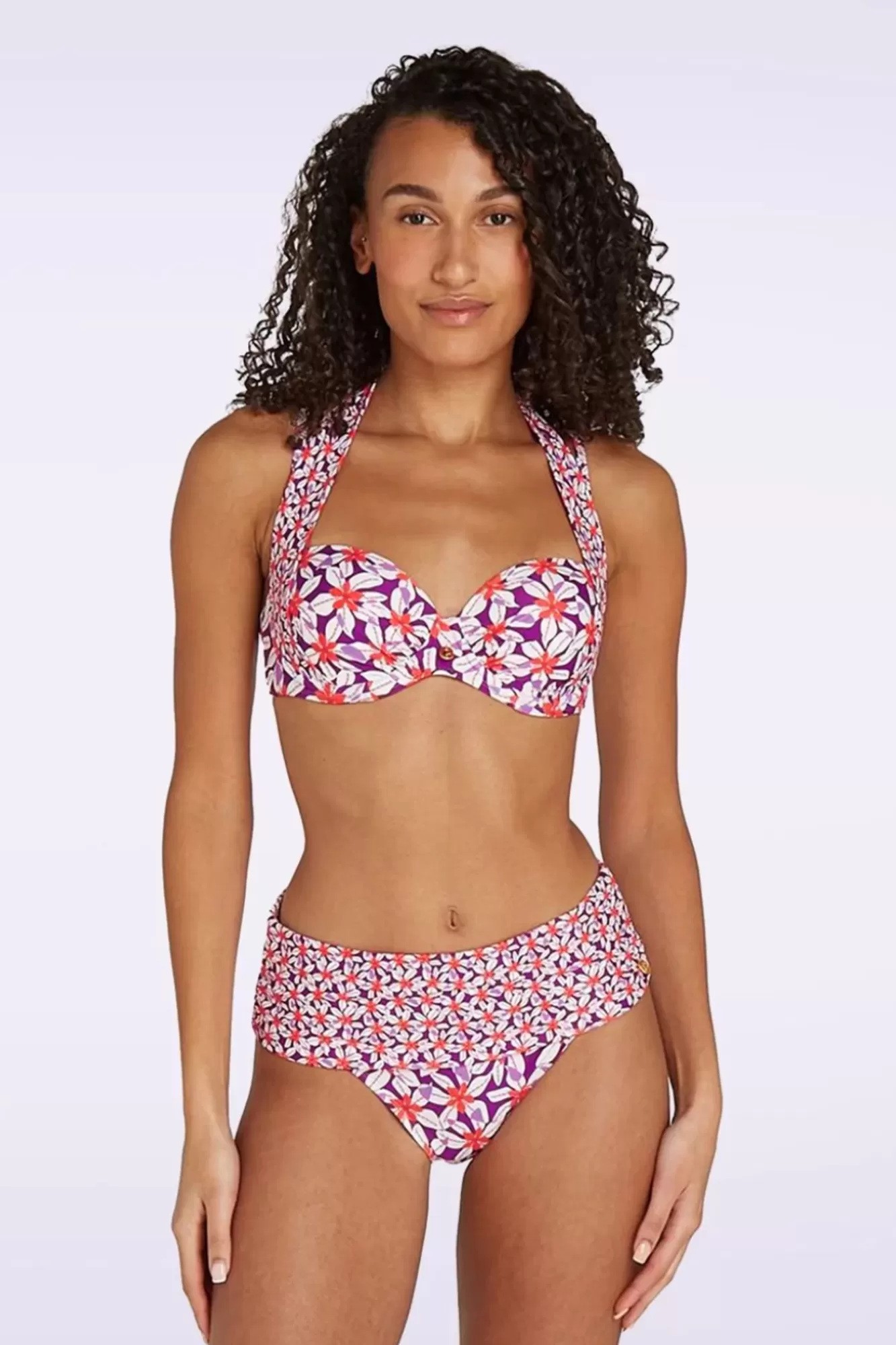 TC Beach Flipover Summer Flowers Bikinibroekje In Paars | Vrouwen Bikini'S