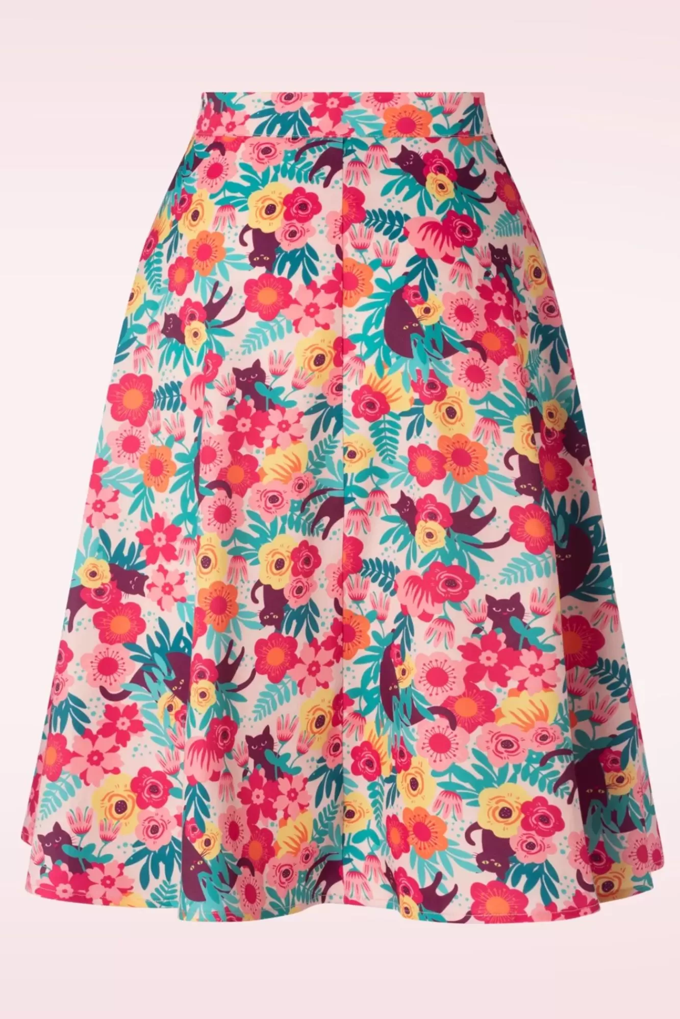 Vixen Floral Cat Flare Rok In Multi | Vrouwen Rokken