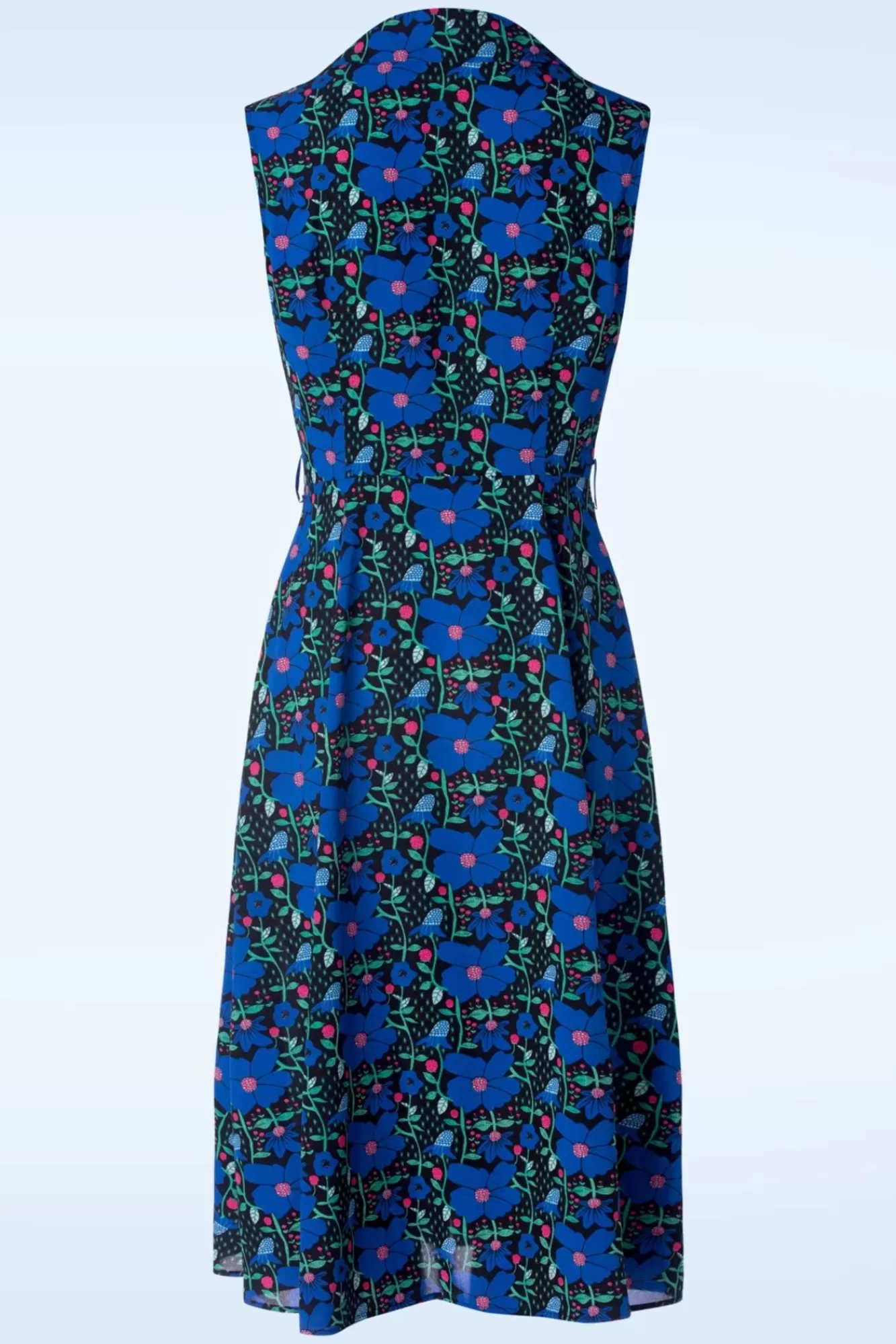 Banned Retro Flower Power Jurk In Blauw | Vrouwen Plus Size Jurken