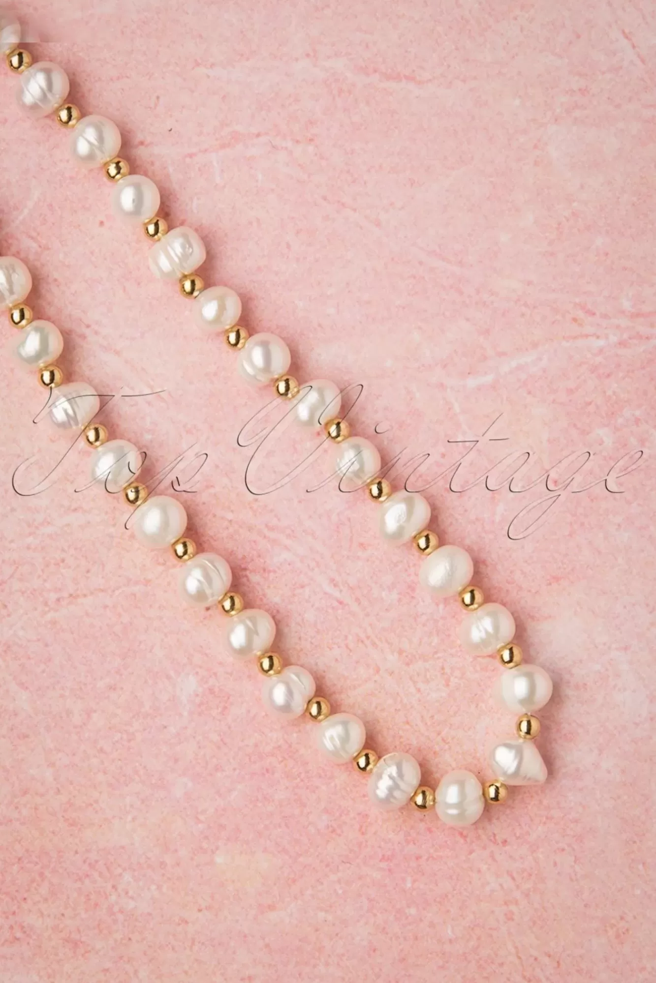 Topvintage Boutique Collection Give Me Pearls Halsketting In Goud En Ivoor | Vrouwen Sieraden