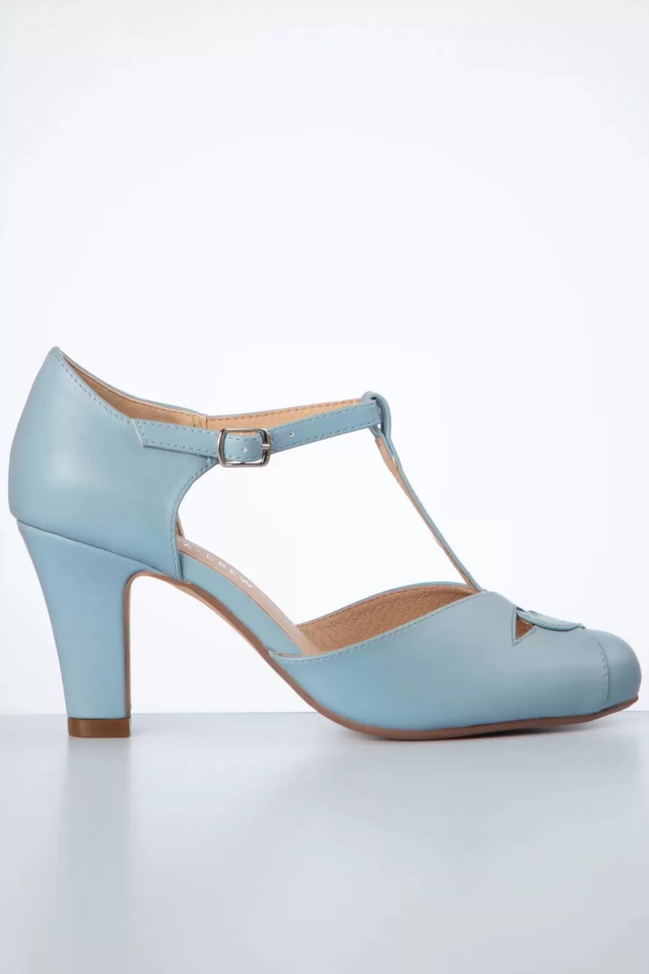 Chelsea Crew Glinda T-Strap Pumps In Zacht Blauw | Vrouwen Pumps