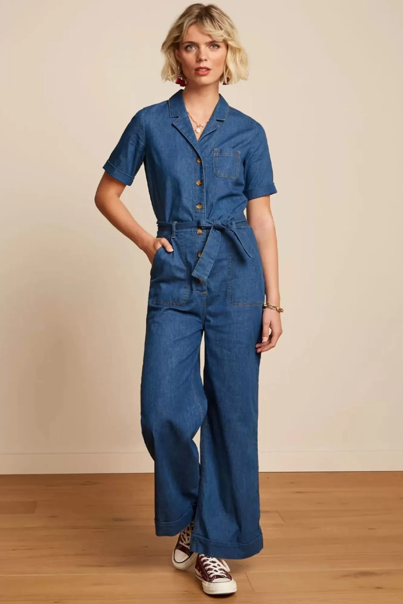 King Louie Gracie Jumpsuit Chambray In Denim Blauw | Vrouwen Playsuits & Jumpsuits