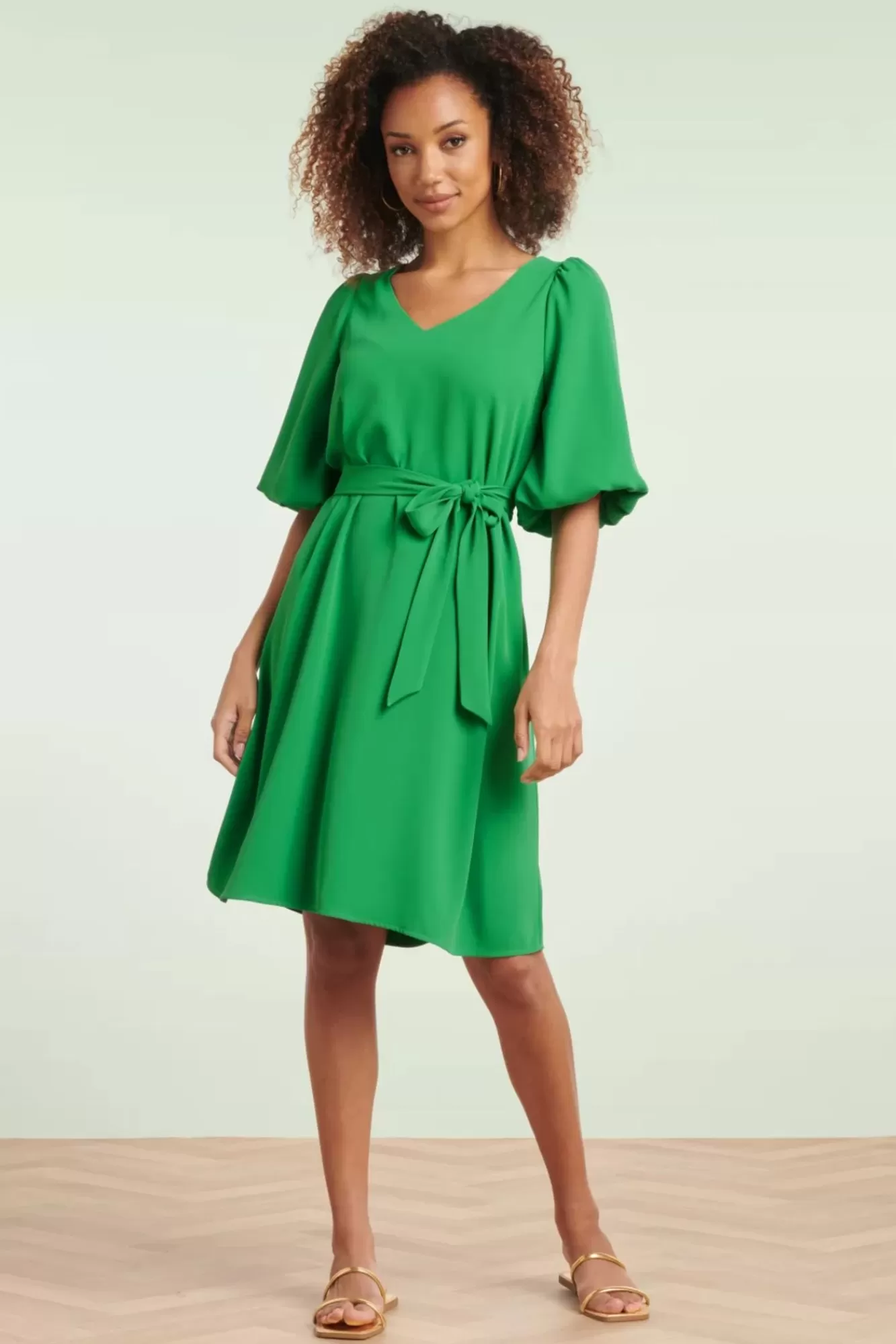 Smashed Lemon Greta Jurk In Groen | Vrouwen Plus Size Jurken