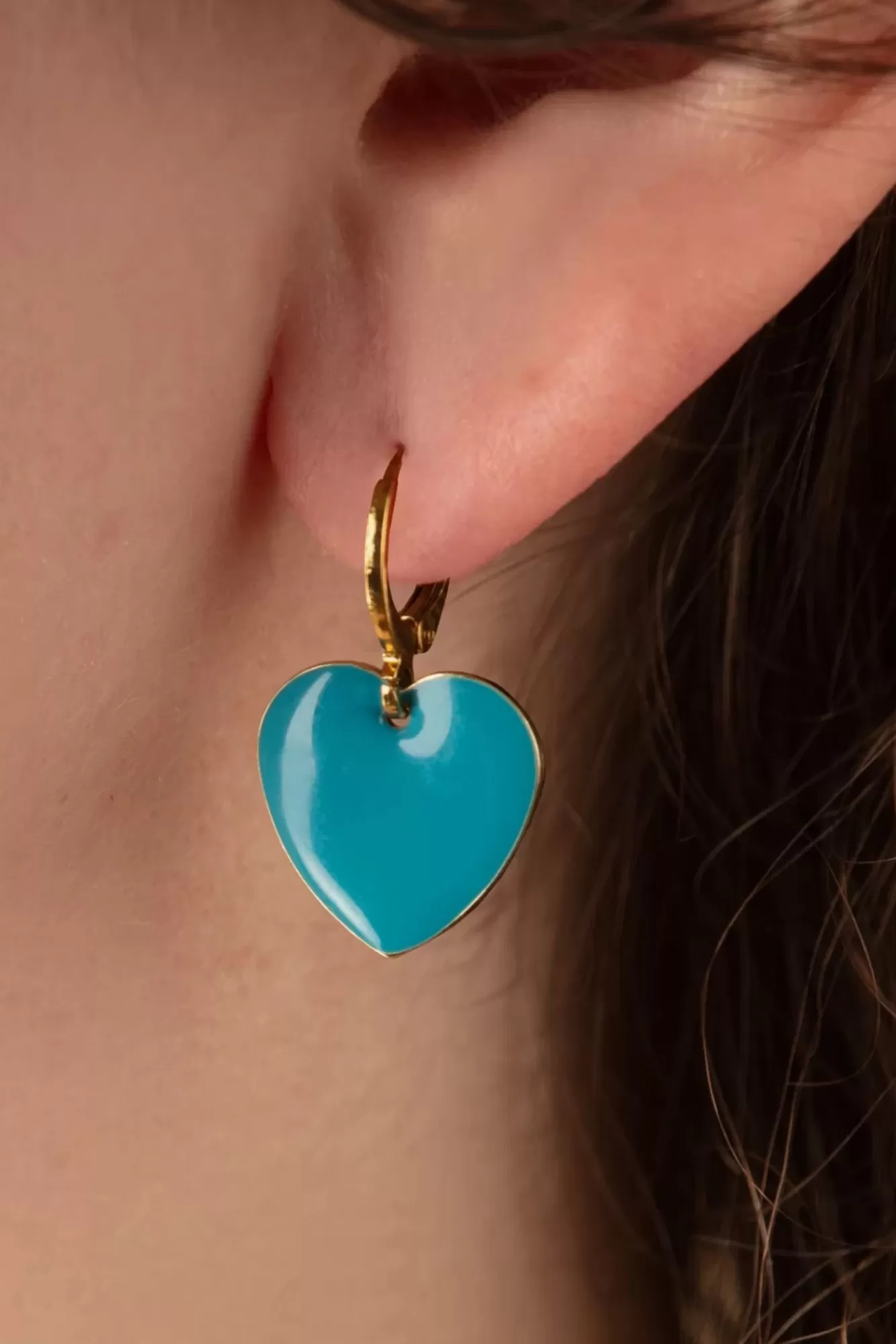 Urban Hippies Heart Oorbellen In Turquoise | Vrouwen Sieraden