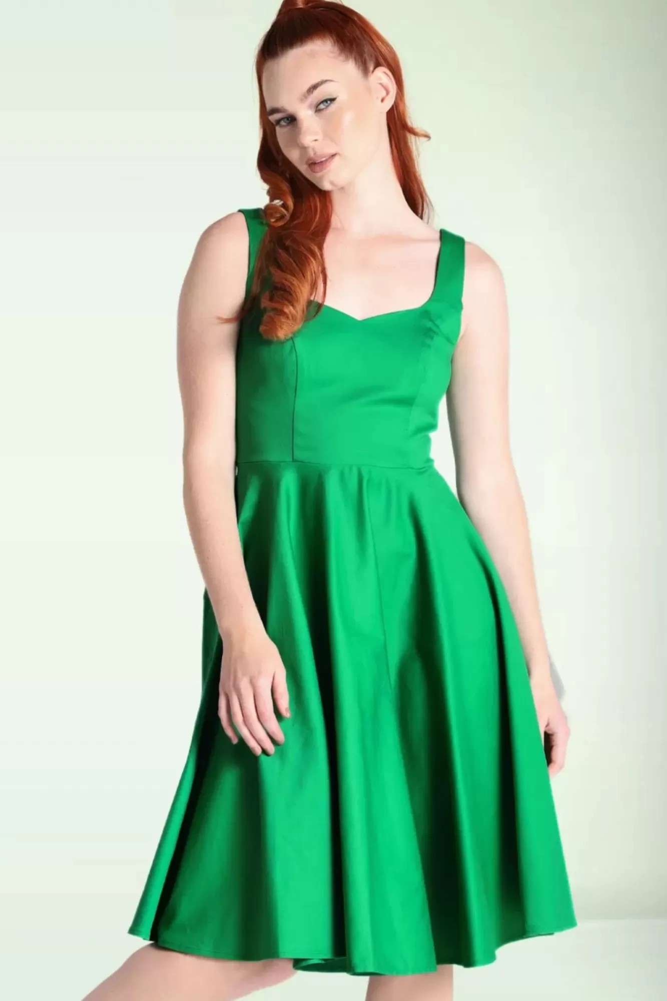 Bunny Heidi Jurk In Groen | Vrouwen Plus Size Jurken