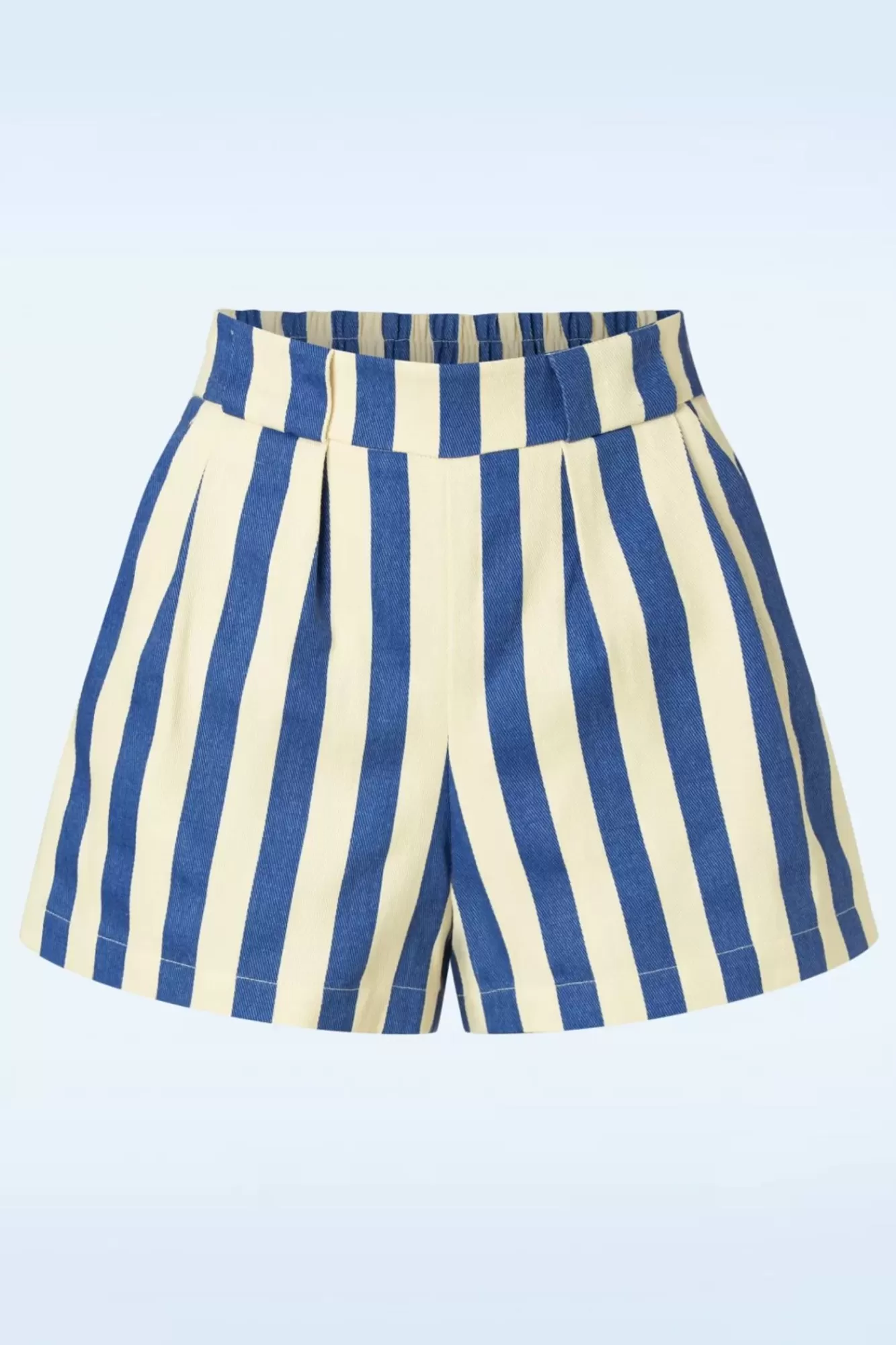 Louche Hilton Deck Gestreepte Shorts In Wit En Blauw | Vrouwen Broeken