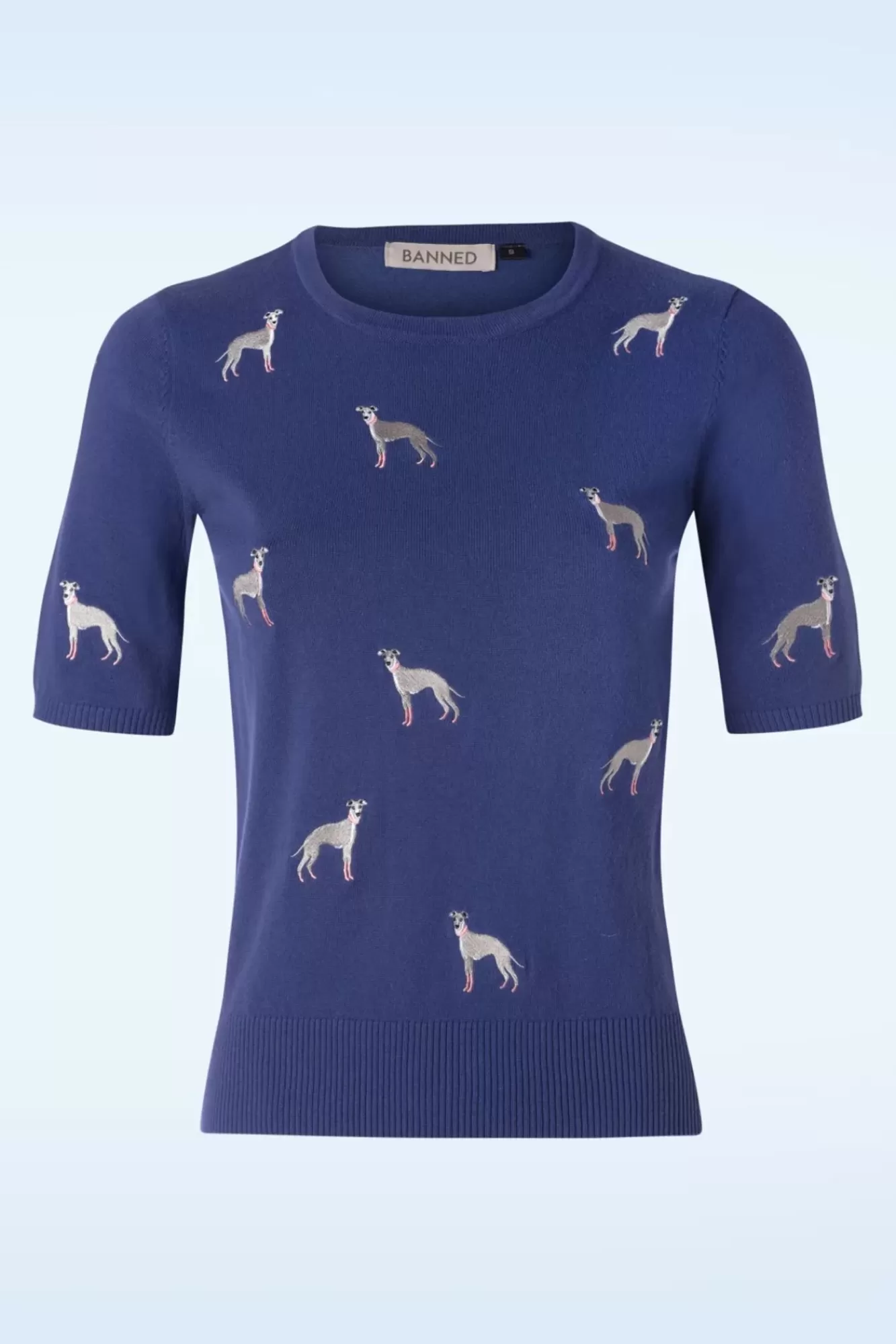 Banned Retro It'S A Whippets World Jumper In Blauw | Vrouwen Truitjes