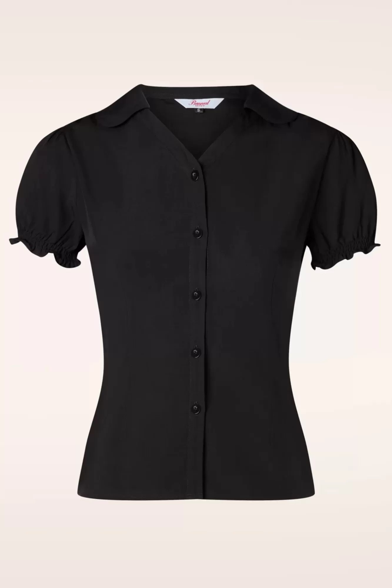 Banned Retro Jane Blouse In Zwart | Vrouwen Blouses