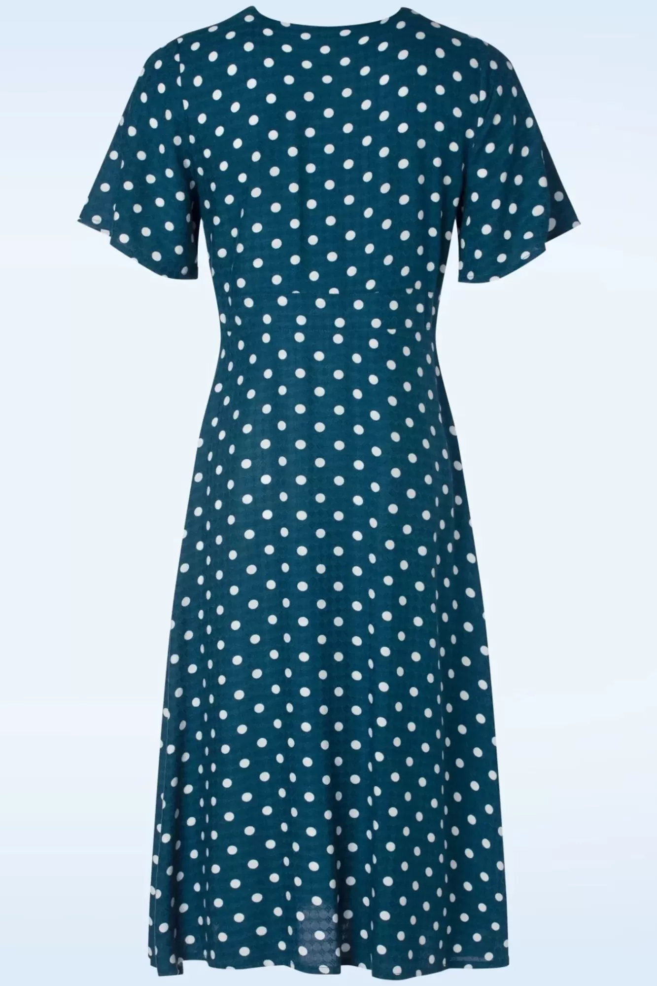 Md'M Jeanette Polka Dot Jurk In Marineblauw | Vrouwen Midi Jurken