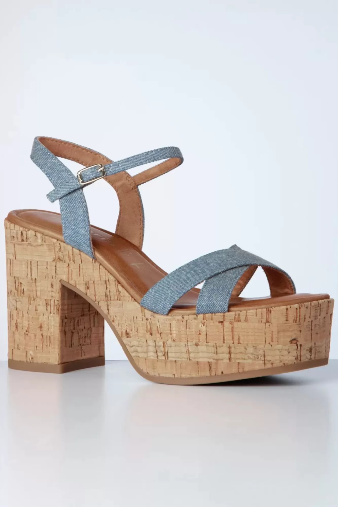 Tamaris Jenna Platform Sandalen In Denim Blauw | Vrouwen Sandalen