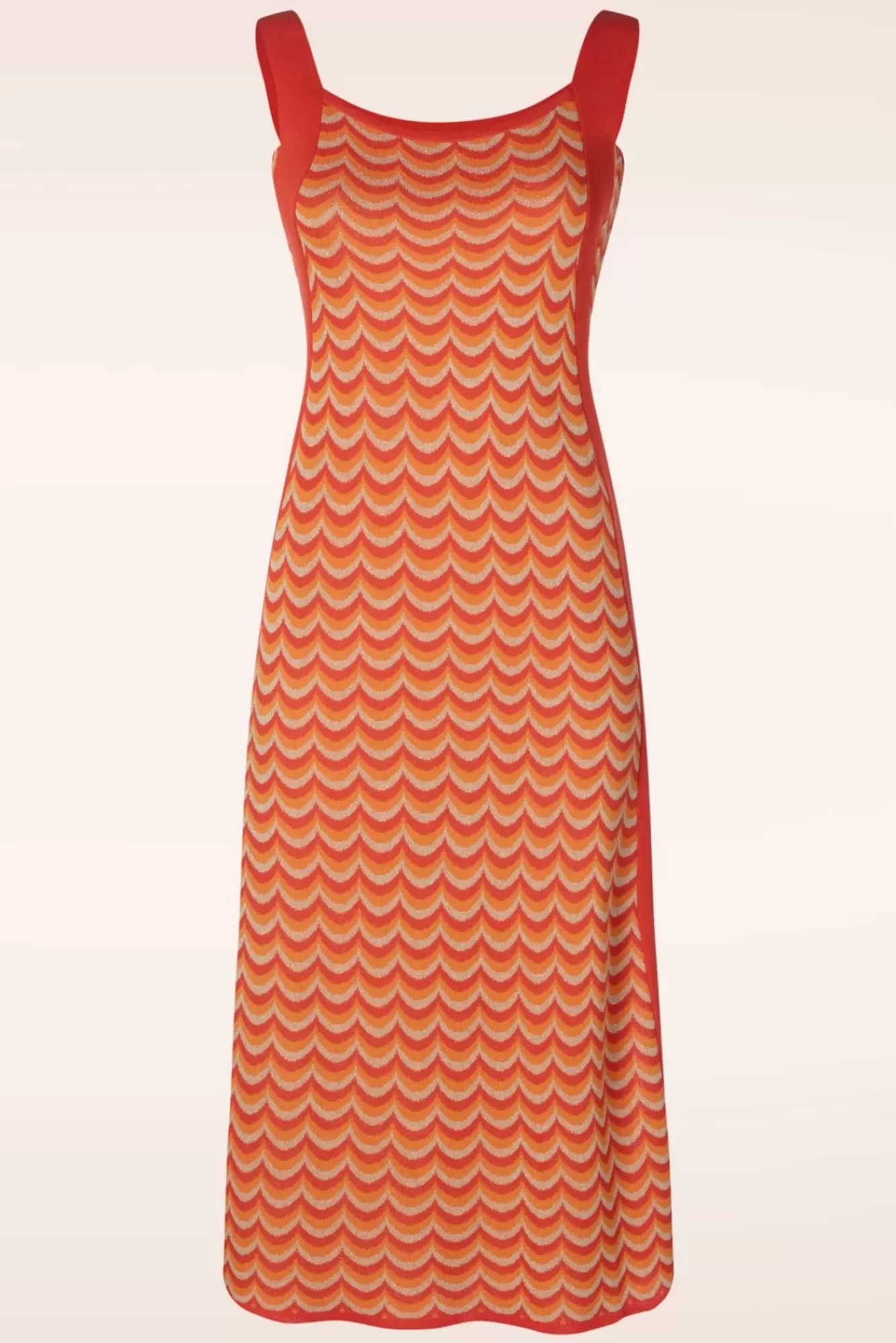 WNT Collection Jessie Waves Midi Jurk In Oranje | Vrouwen Midi Jurken