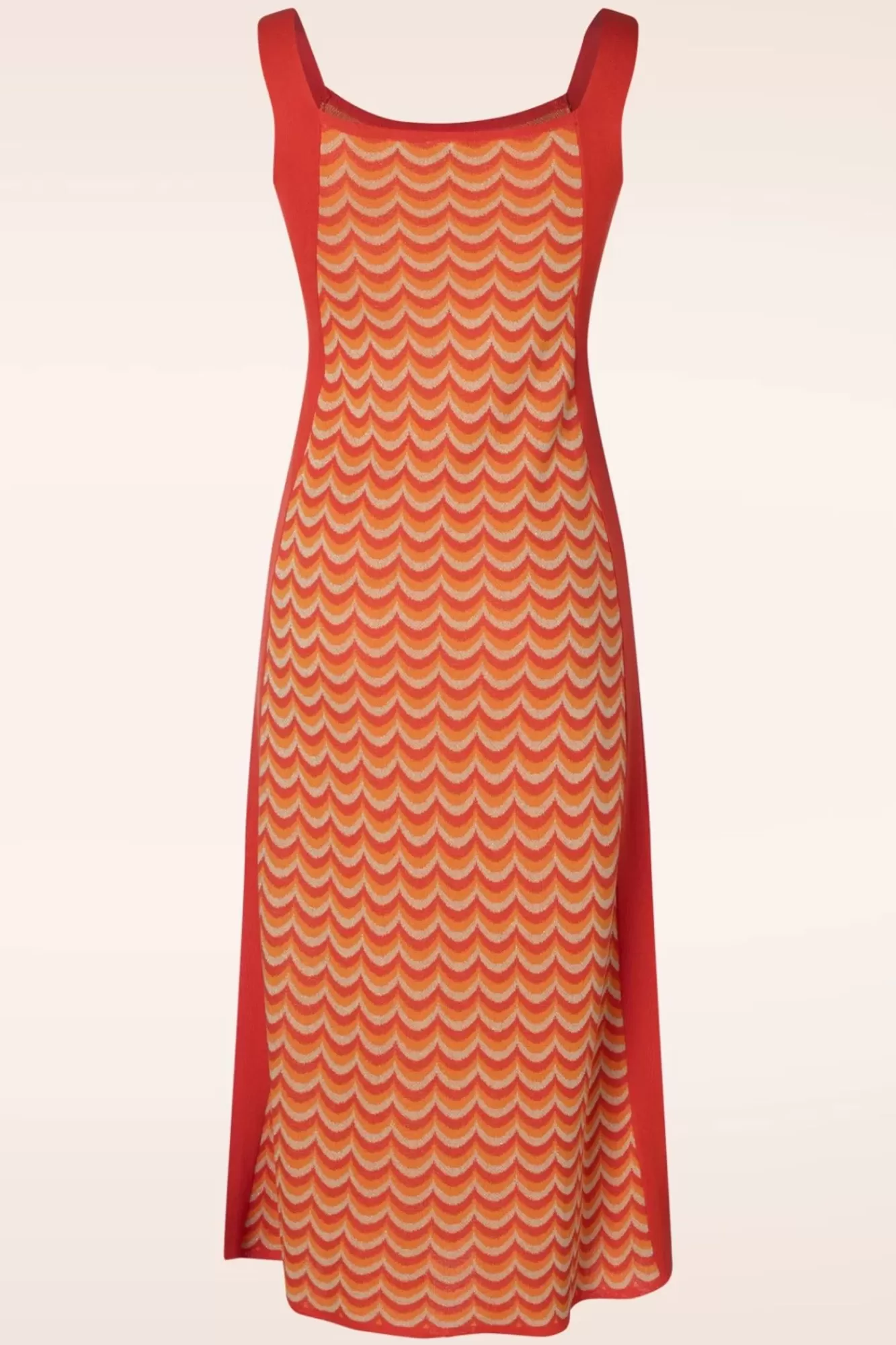 WNT Collection Jessie Waves Midi Jurk In Oranje | Vrouwen Midi Jurken