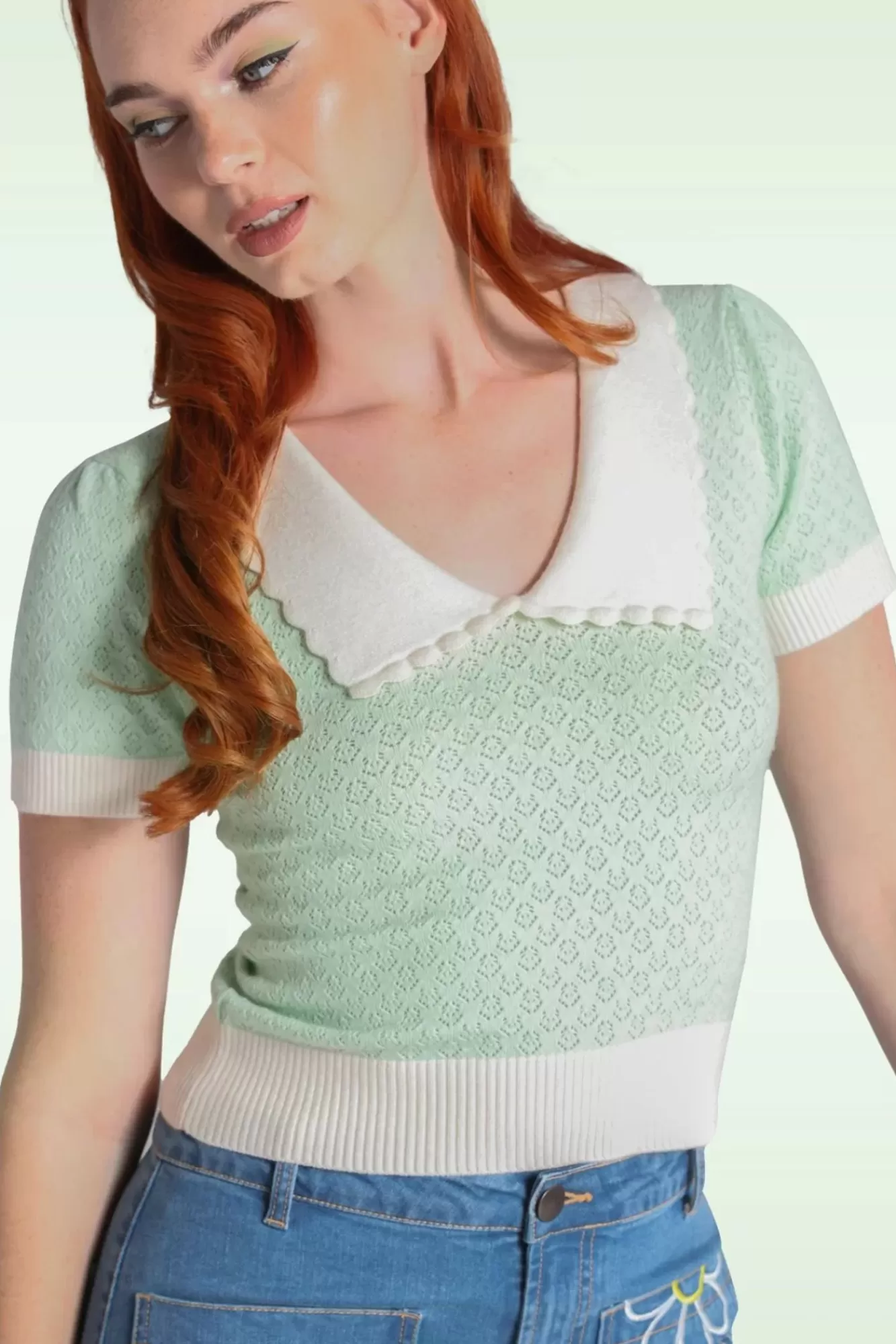 Bunny Joanie Top In Mint | Vrouwen Truitjes