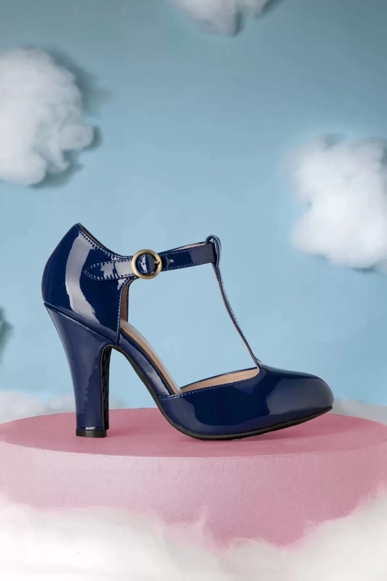 Lola Ramona u2665 Topvintage June Love Letter Lak Pumps In Navy | Vrouwen Pumps