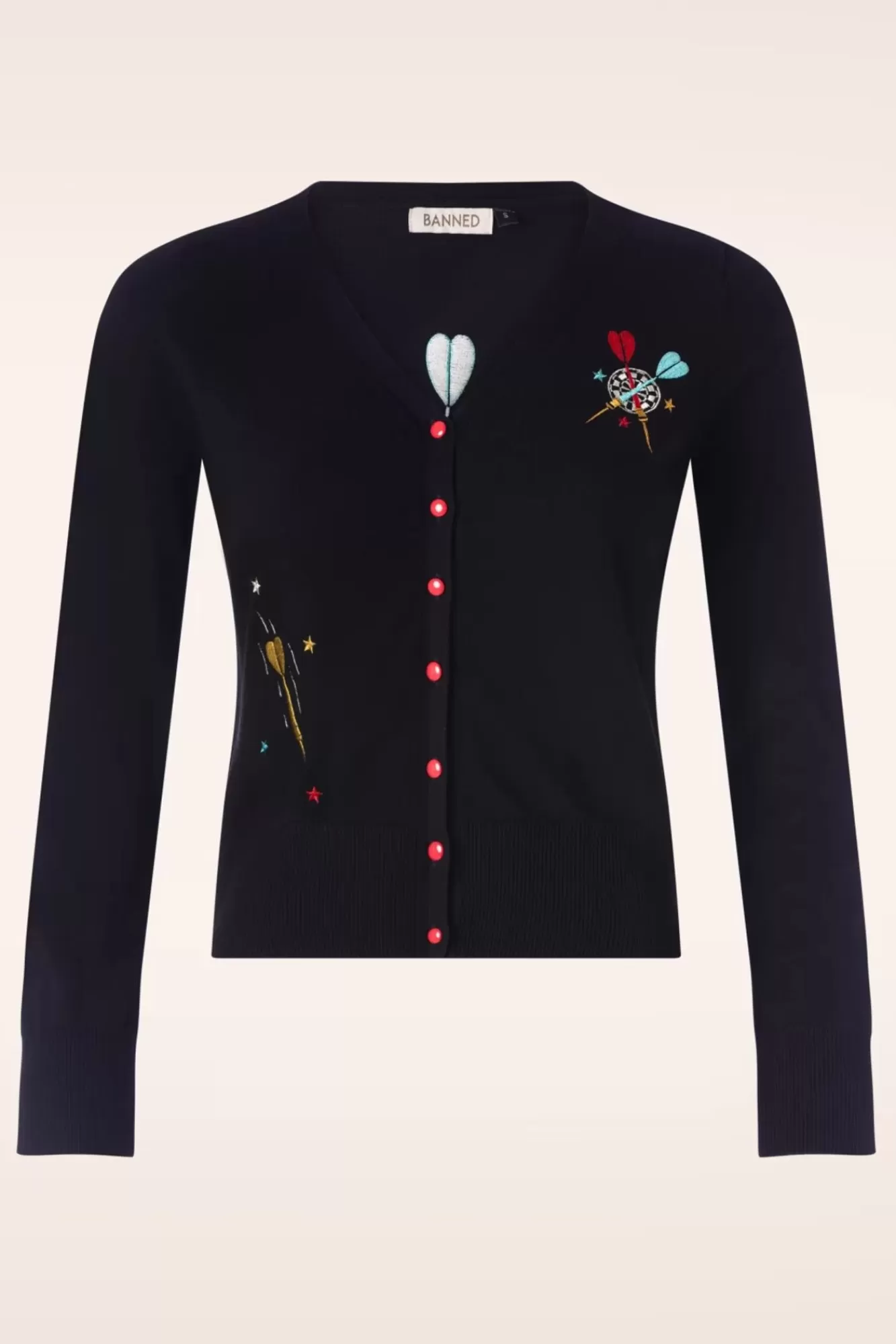 Banned Alternative Keep Em Flying Cardigan In Zwart | Vrouwen Vestjes