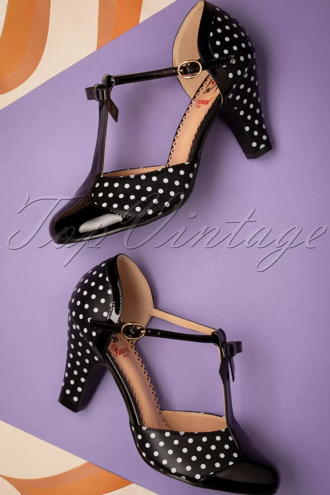 Banned Retro Kelly Lee T-Strap Pumps In Zwart | Vrouwen Pumps