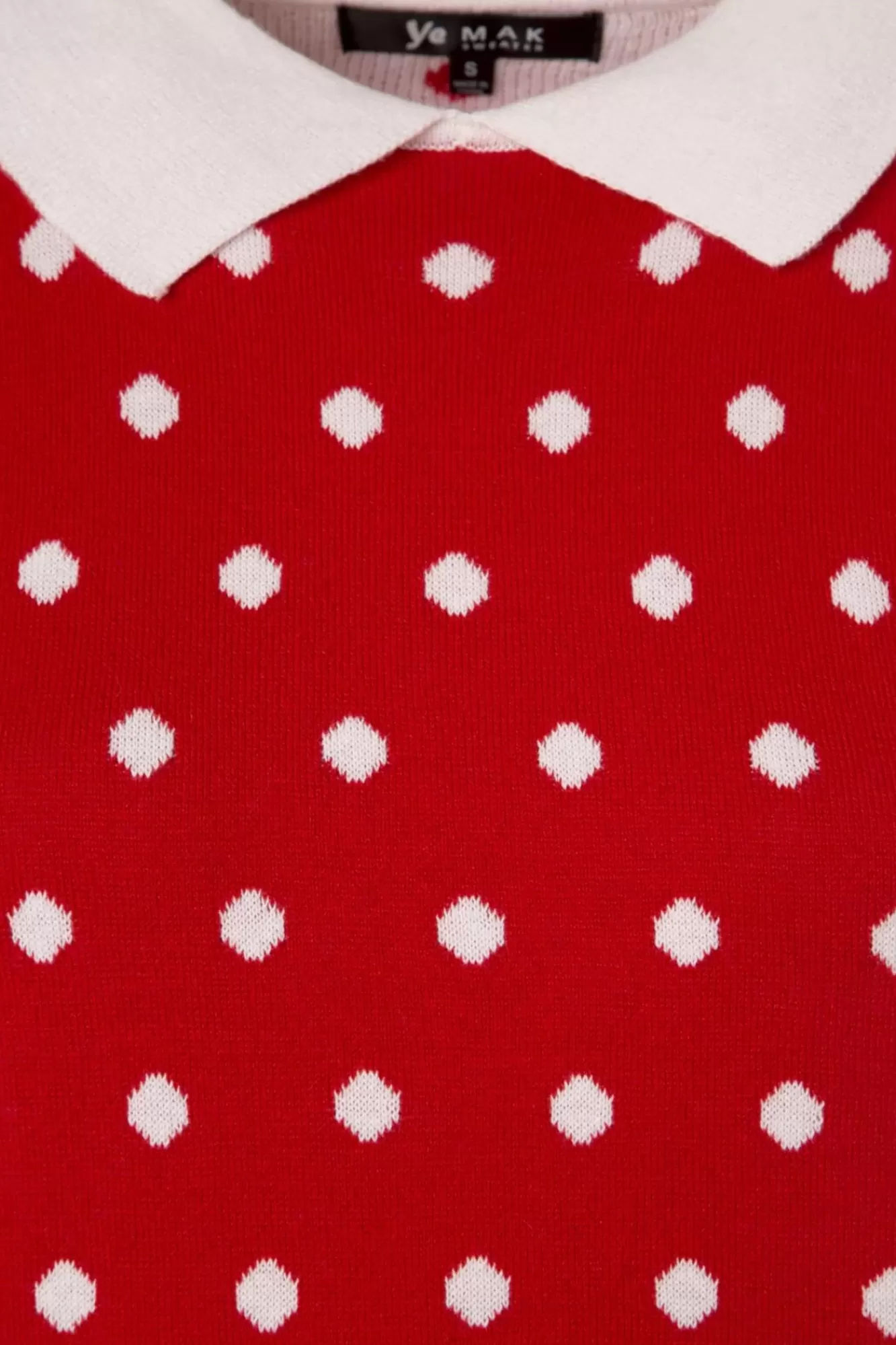 Mak Sweater Kristen Polkadot Trui In Rood En Ivoor | Vrouwen Truitjes