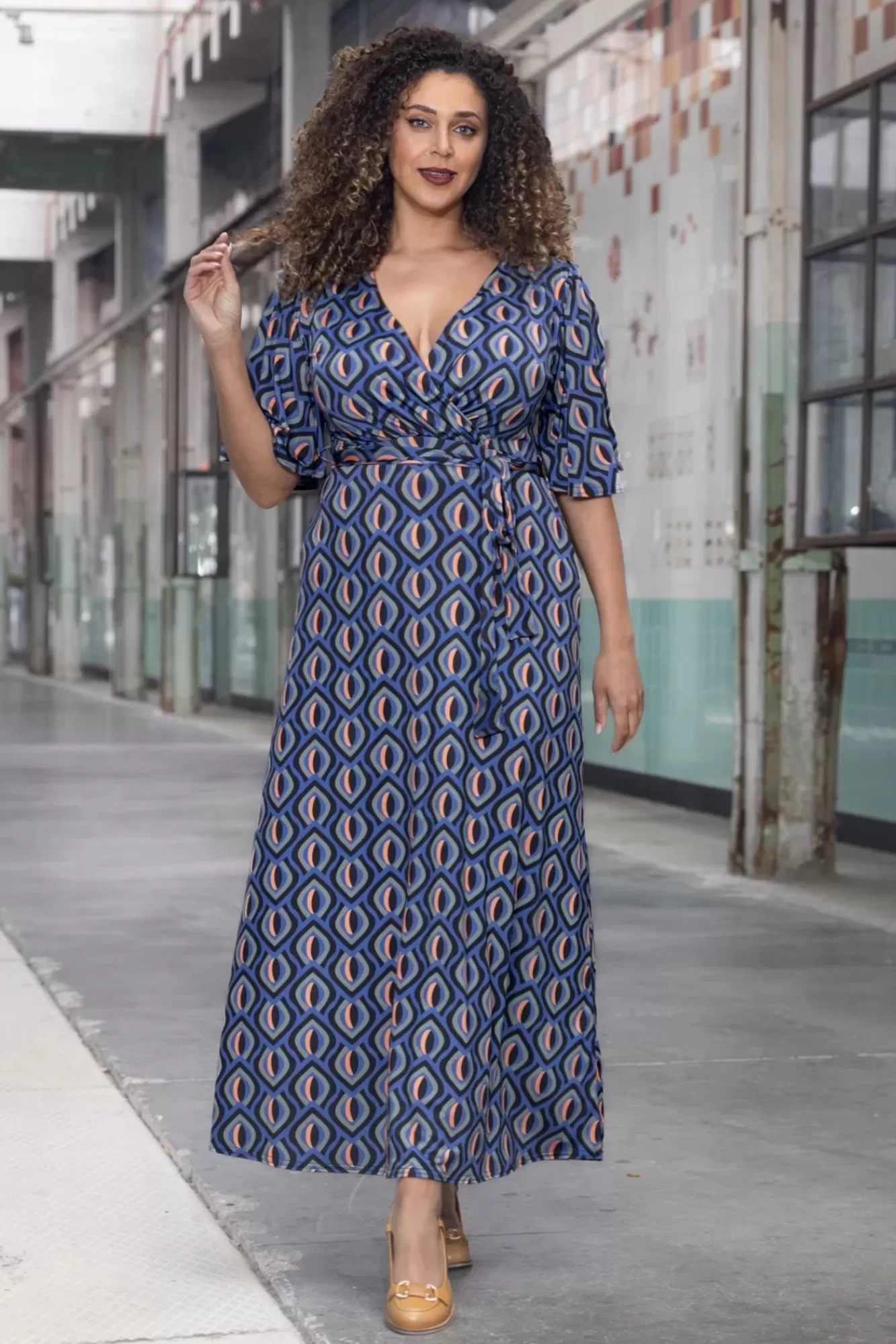 Vintage Chic for Topvintage Laurie Maxi Jurk In Blauw | Vrouwen Maxi Jurken